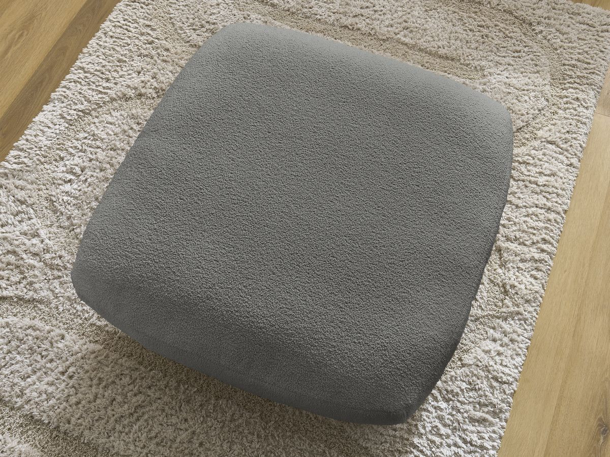 Bobochic Leonore Pouf Bouclé-Stoff Dunkelgrau