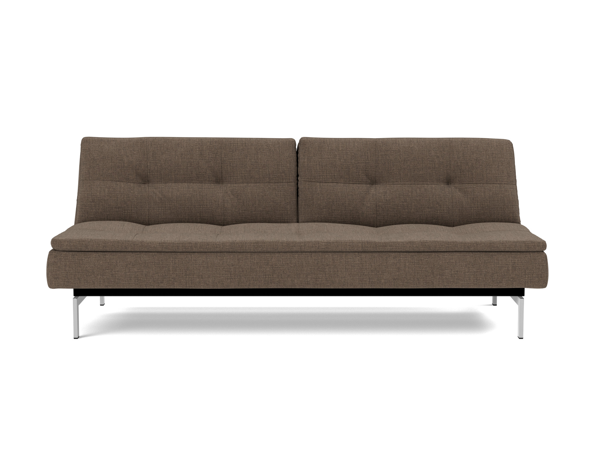 Schlafsofa Dublexo Chenille Esina 411-Cedar-Brown Beine Chrom
