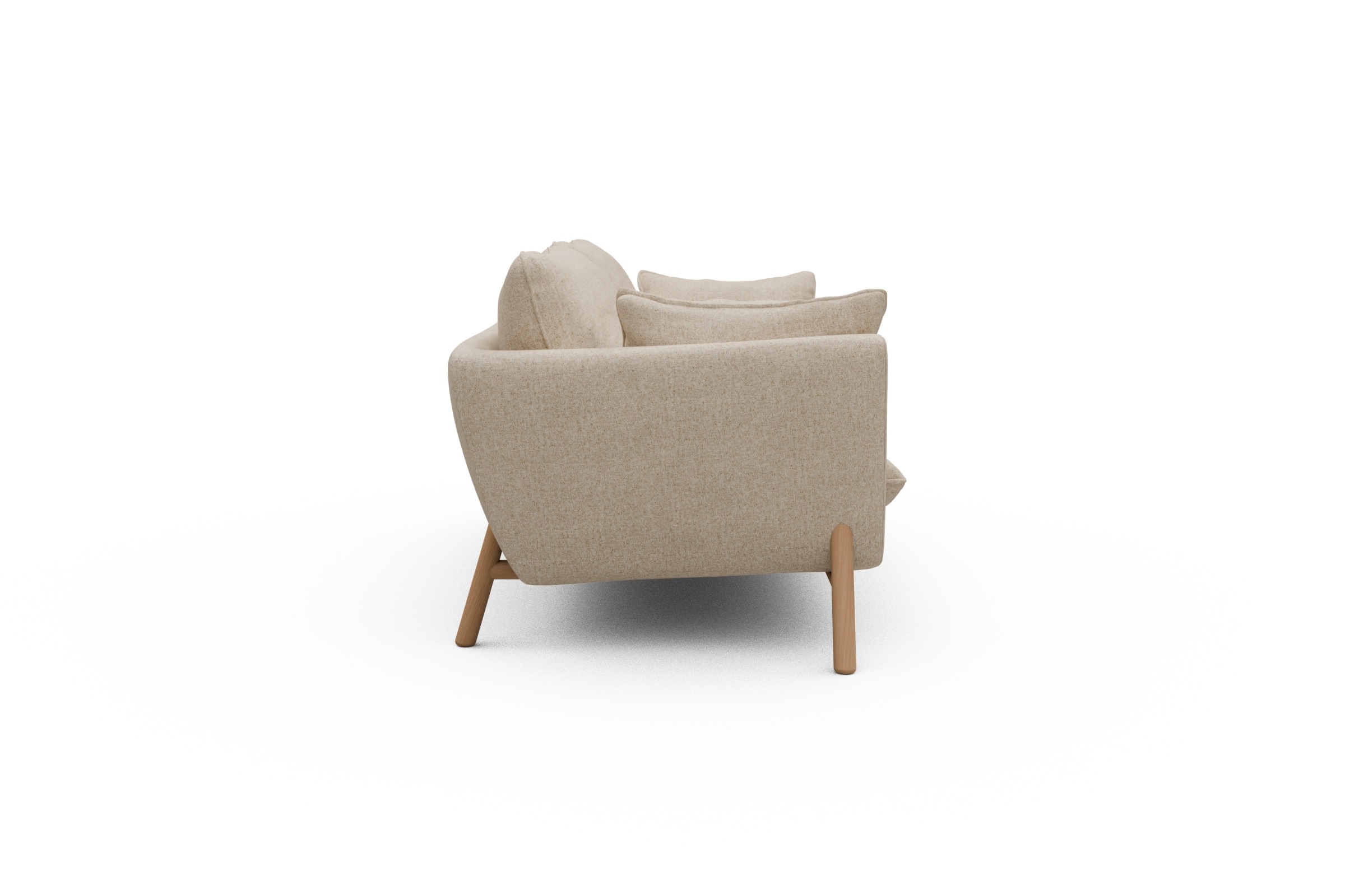 Sofa Emil 2-Sitzer Beinfarbe Eiche Natur Casone-Natural-Beige