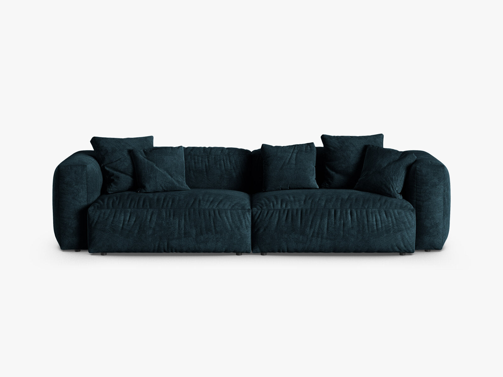 Micadoni Sofa Martina 4-Sitzer 90cm Sitztiefe Samt Vogue Dunkel Petrol