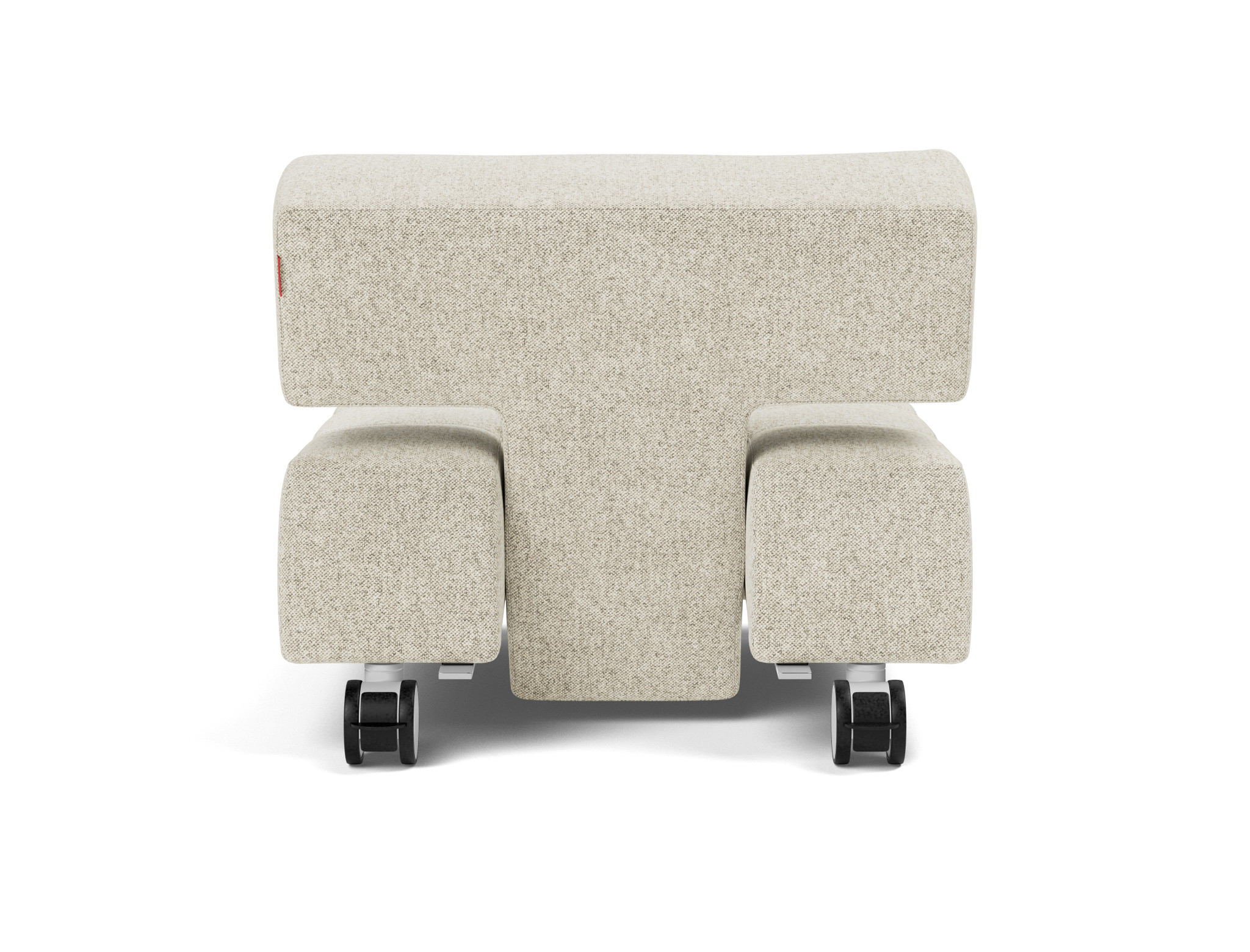 Sessel Long Horn D.E.L. Strukturierter Stoff Taura 357-Off-White