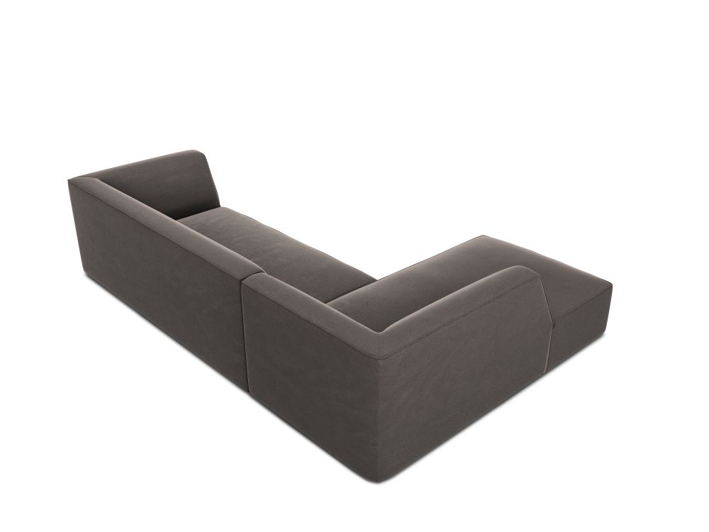 Cosmopolitan Design Ecksofa Siena 4-Sitzer Samt Salvador Dunkelgrau Links