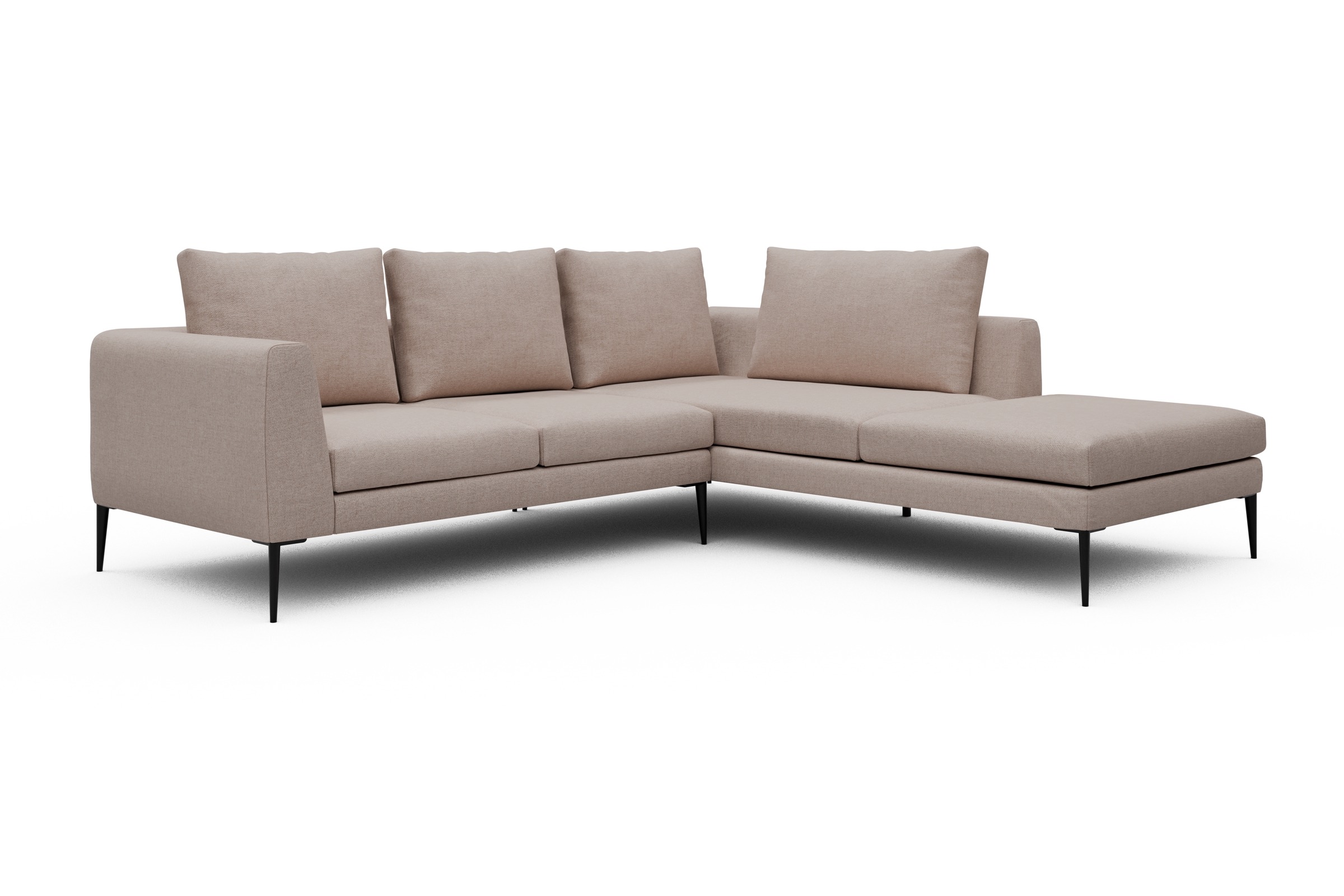 Ecksofa Paul Relax-Ecke rechts mit 2-Sitzer Weda-Sand