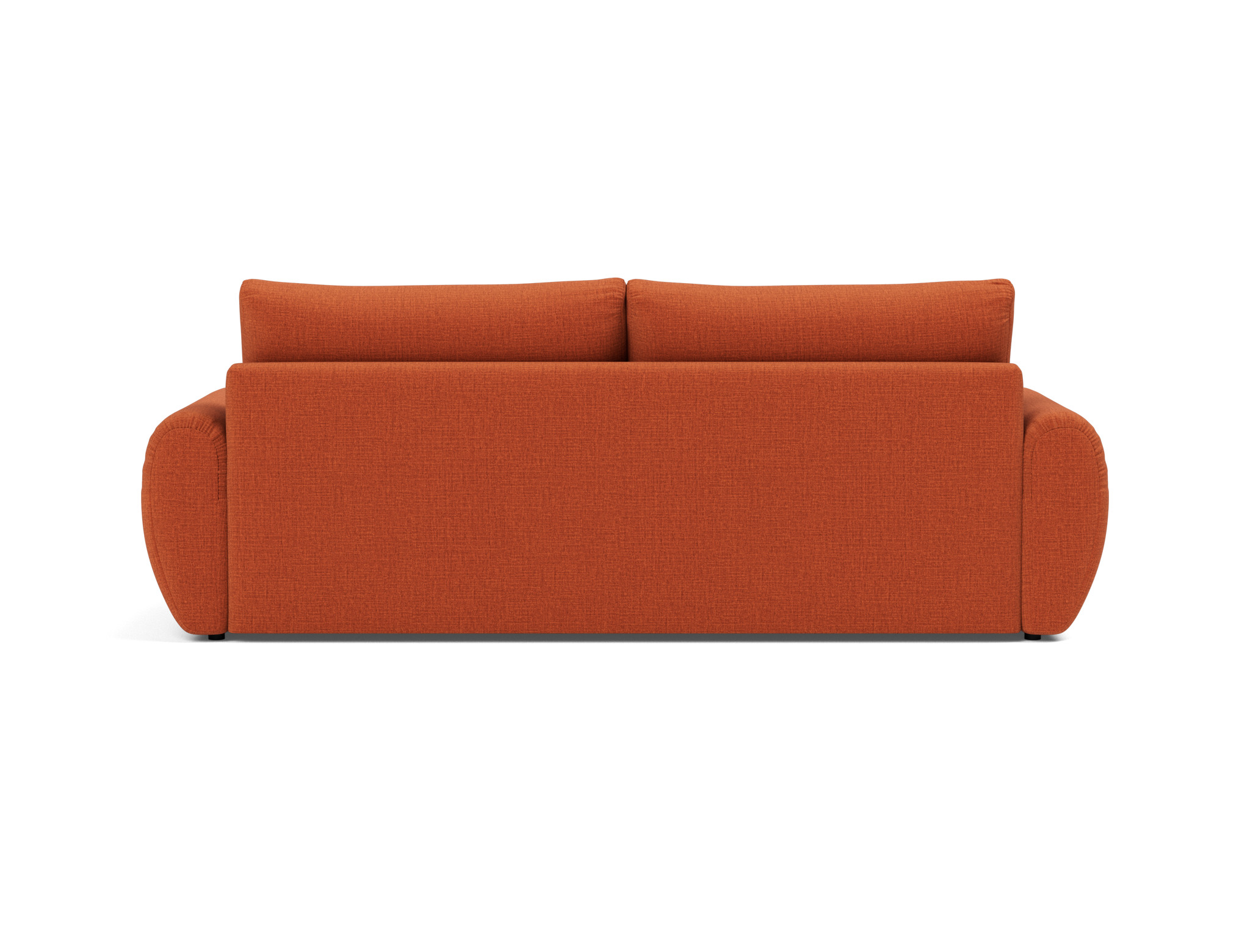 Schlafsofa Norum mit Curve-Armlehnen Chenille Esina 412-Rust-Orange