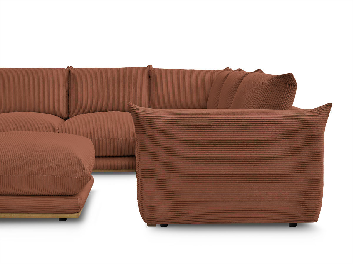 Bobochic Ernest Ecksofa mit Pouf Cordsamt Orange