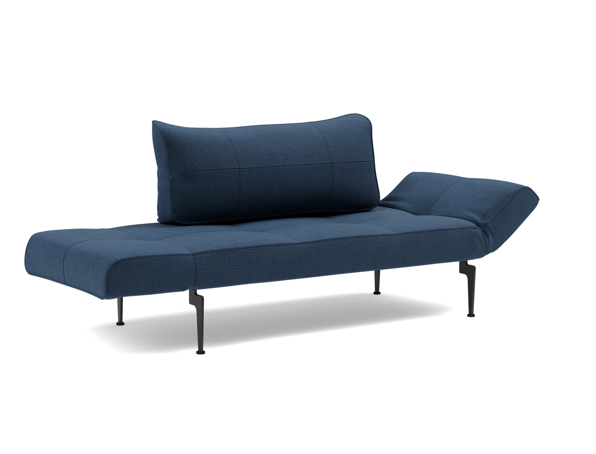 Tagesbett Zeal Chenille Esina 414-Indigo-Blue Beine Laser schwarz