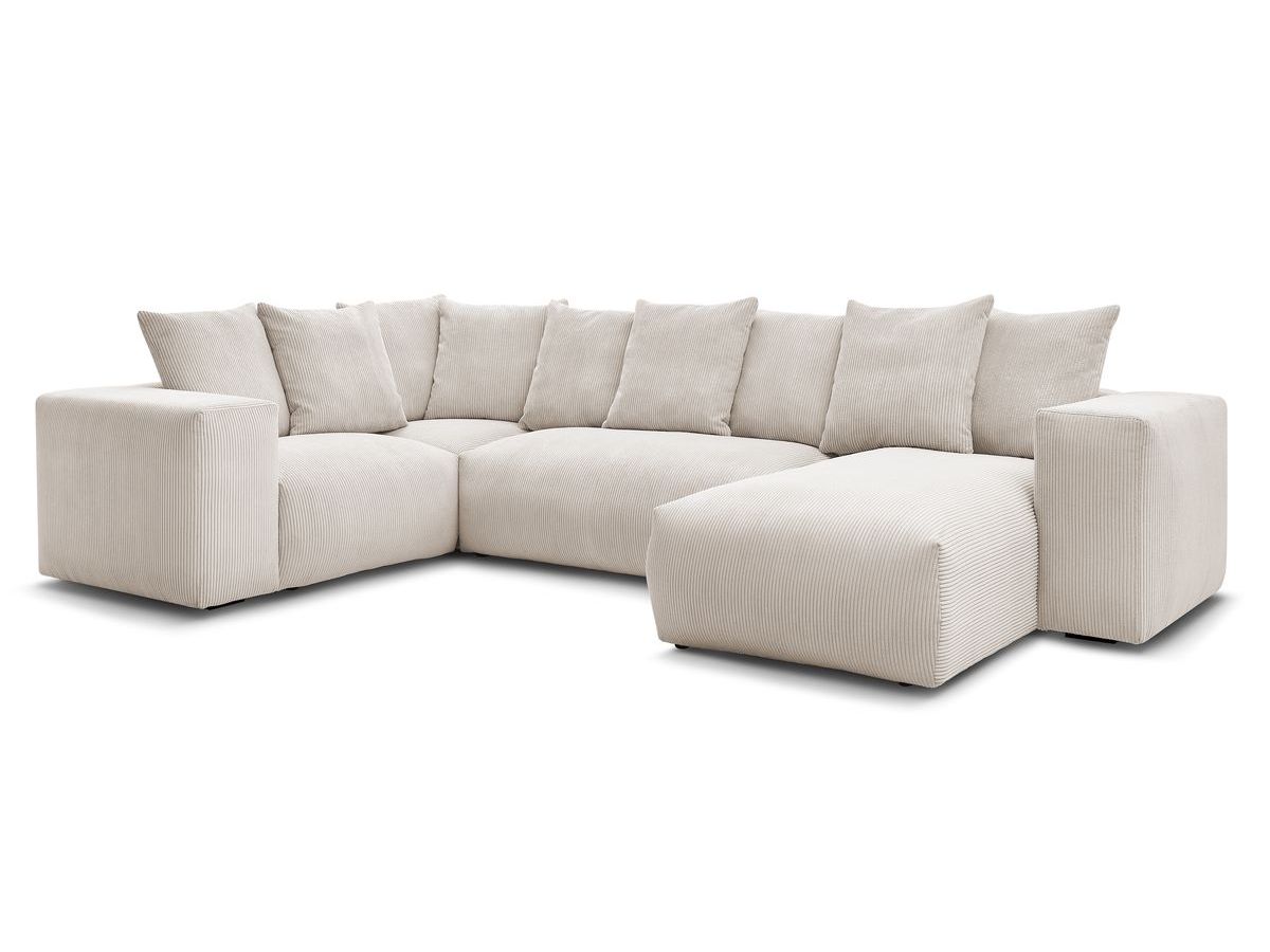 Bobochic Voltaire Wohnlandschaft 356 × 214 cm Cordsamt Beige Ecke rechts