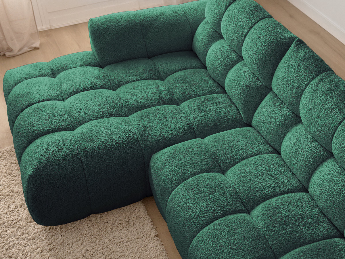 Bobochic Jaya Ecksofa Chenille Dunkelgrün Ecke links