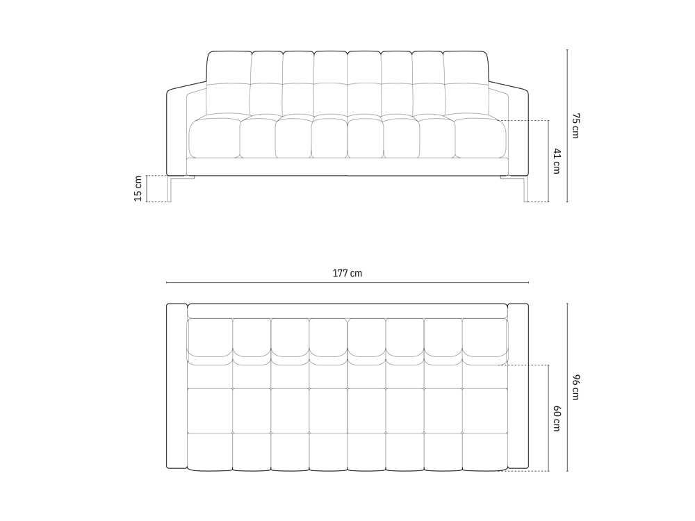 Cosmopolitan Design Sofa Bali 3-Sitzer Samt Bluvel Hellblau Beine Gold