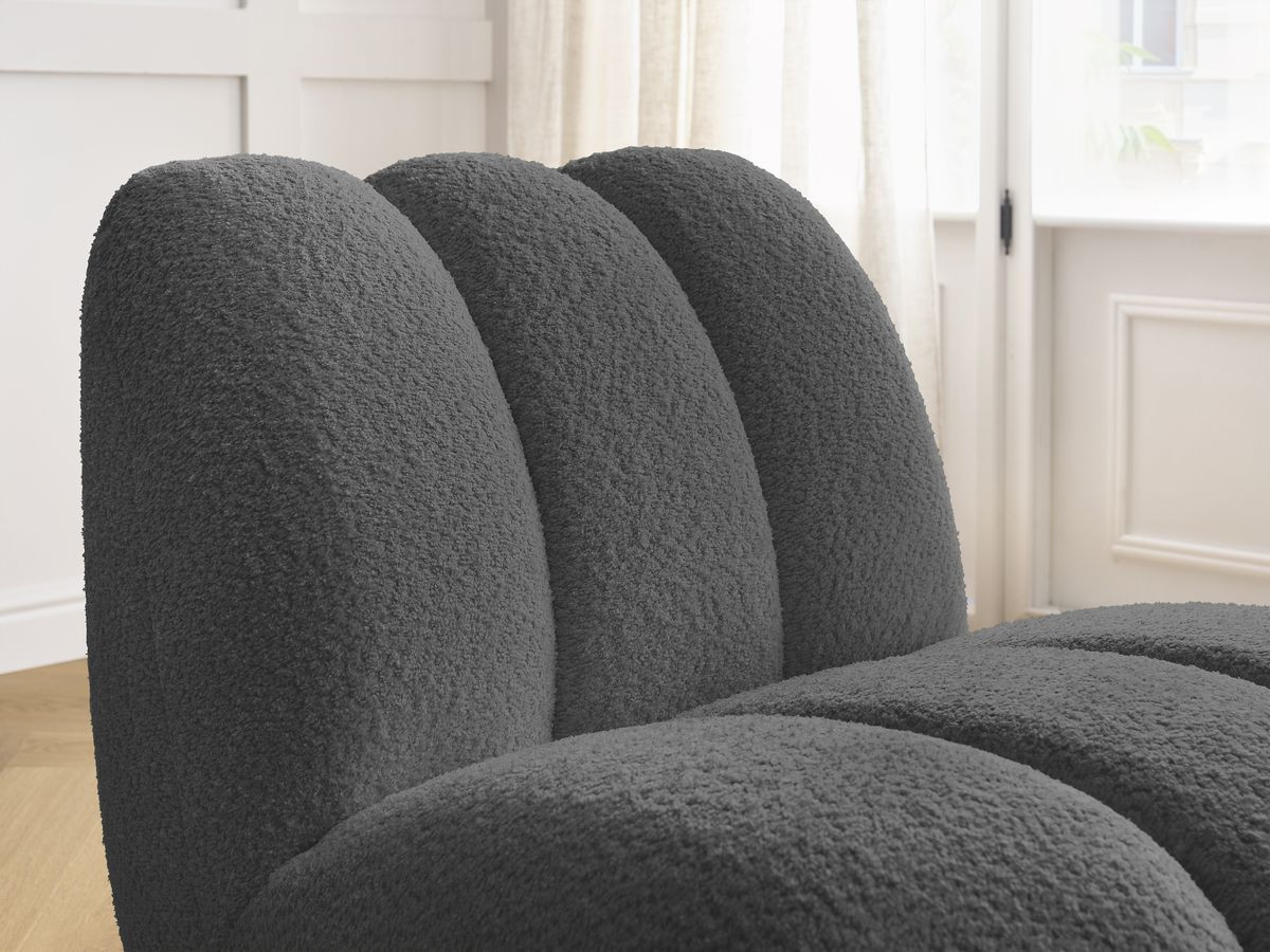 Bobochic Janissaire Sessel 81 × 90 cm Bouclé-Stoff Dunkelgrau