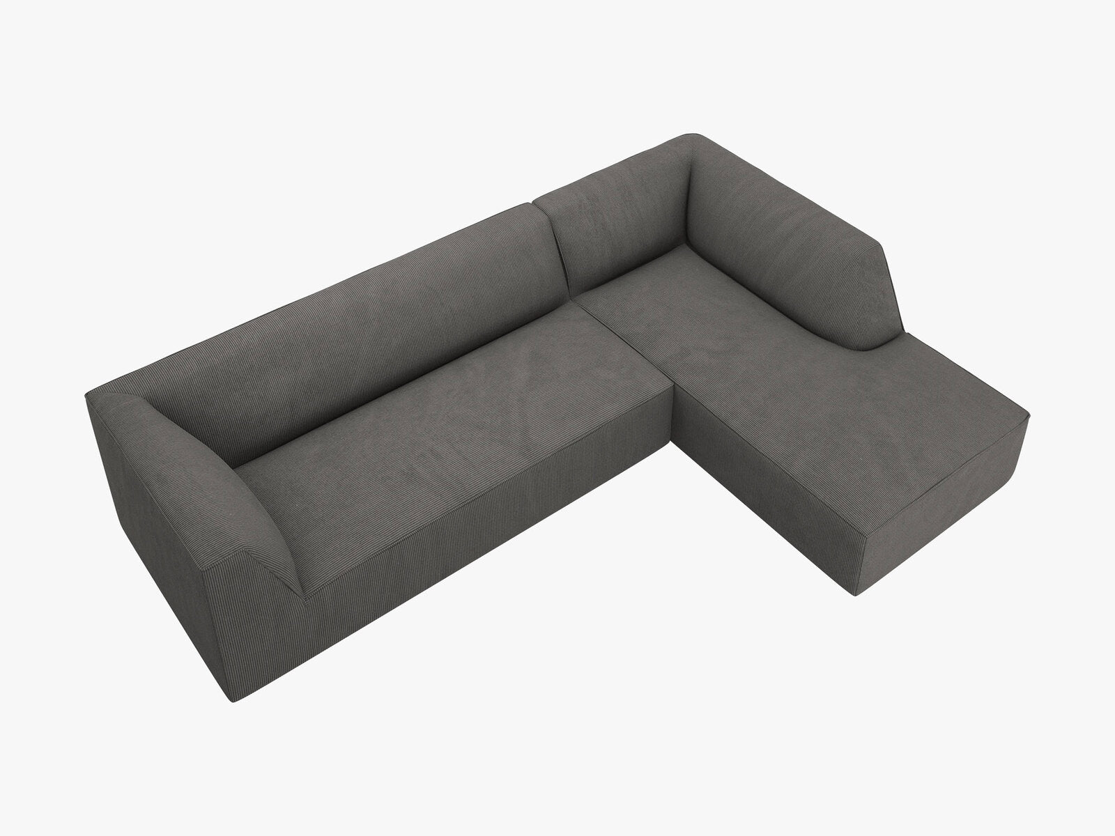 Micadoni 4-Sitzer Modular Sofa Ruby Rechts Kord Scala Dunkelgrau