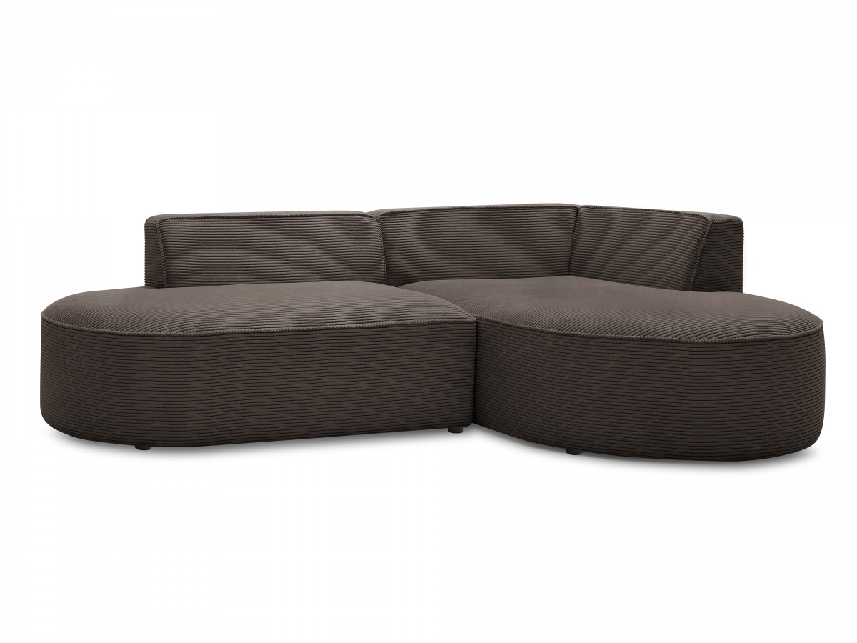 Bobochic Rousseau Ecksofa Cordsamt Braun Ecke rechts