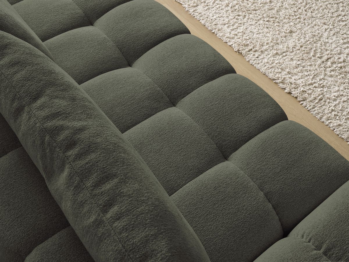 Bobochic Everest Schlafsofa 3-Sitzer mit Bettkasten, 2 Kissen Melange-Stoff Grün