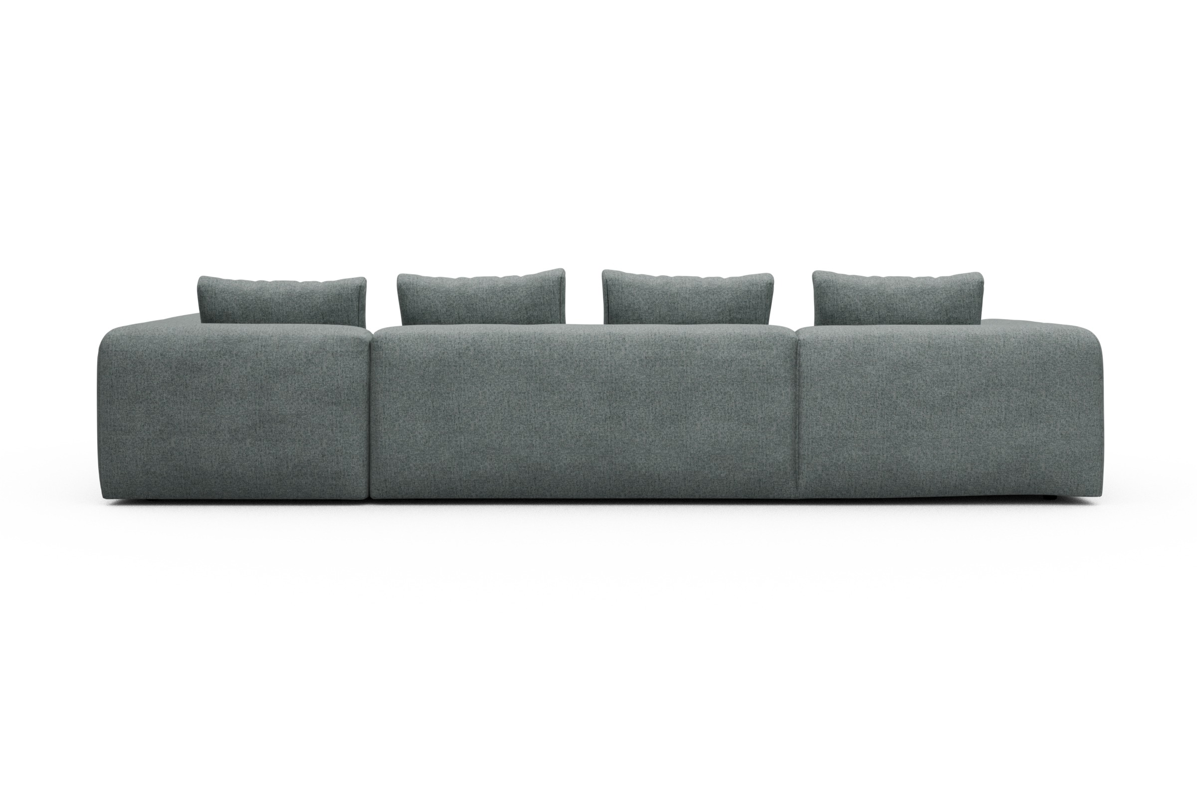 Wohnlandschaft Fred Chaiselongue links mit 2-Sitzer und lange Armlehne rechts Casone-Light-Mixed-Green