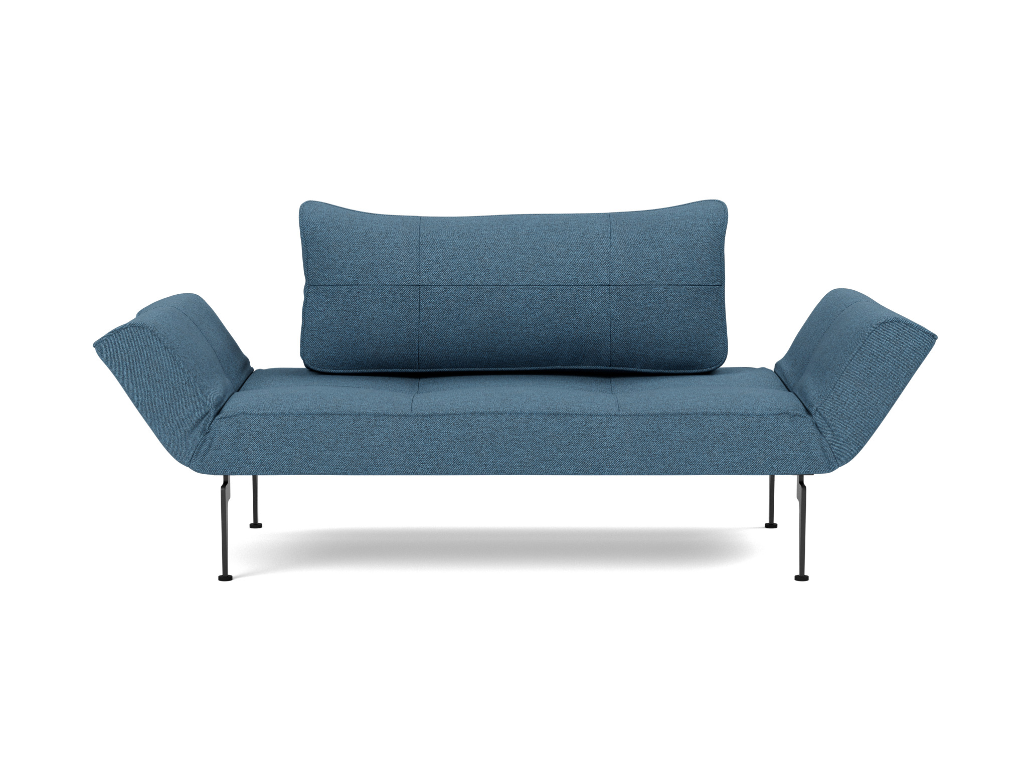 Tagesbett Zeal Strukturierter Stoff Weda 302-Weda-Blue Beine Laser schwarz