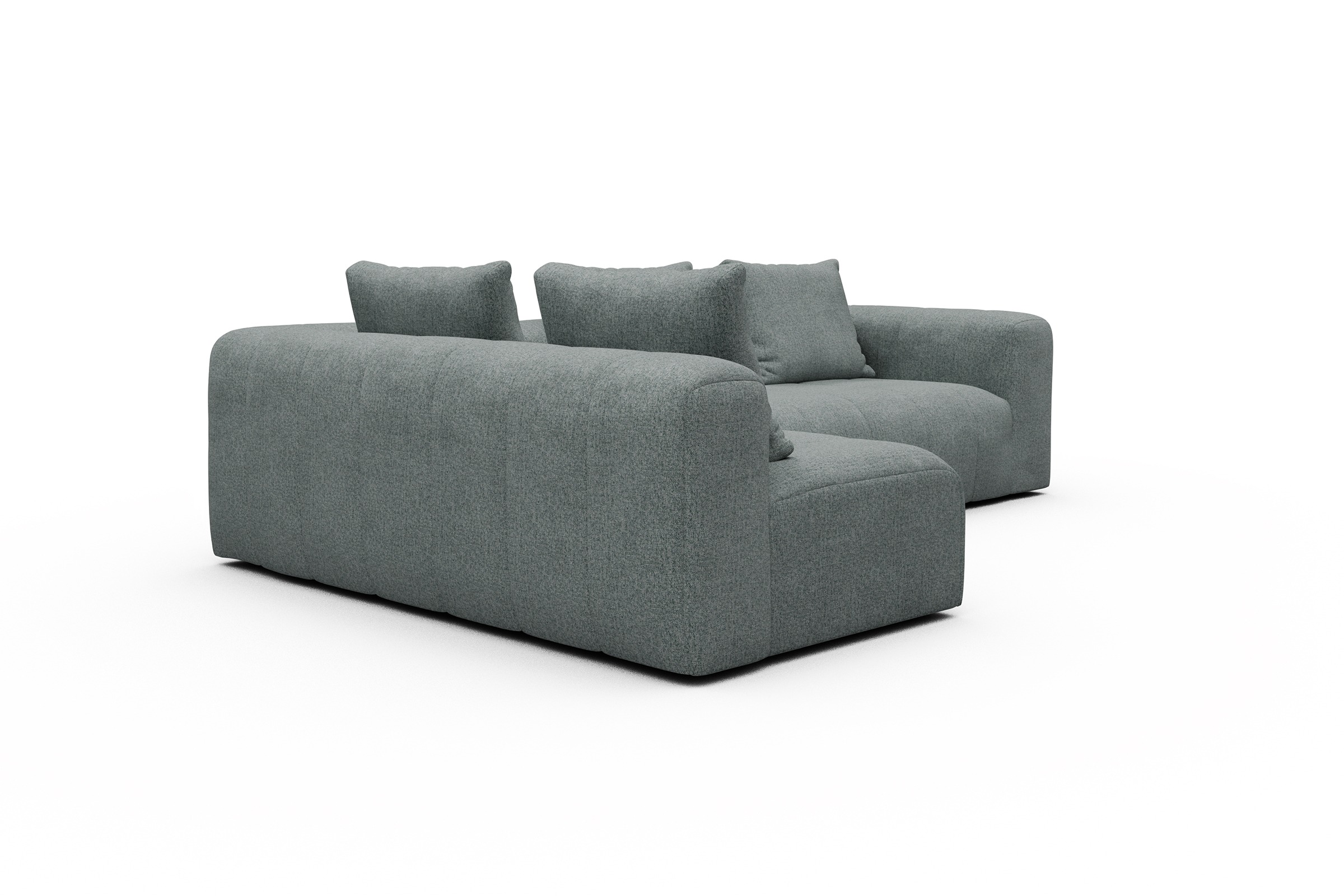 Ecksofa Hugo 2x 2,5-Sitzer Armlehne rechts Casone-Light-Mixed-Green