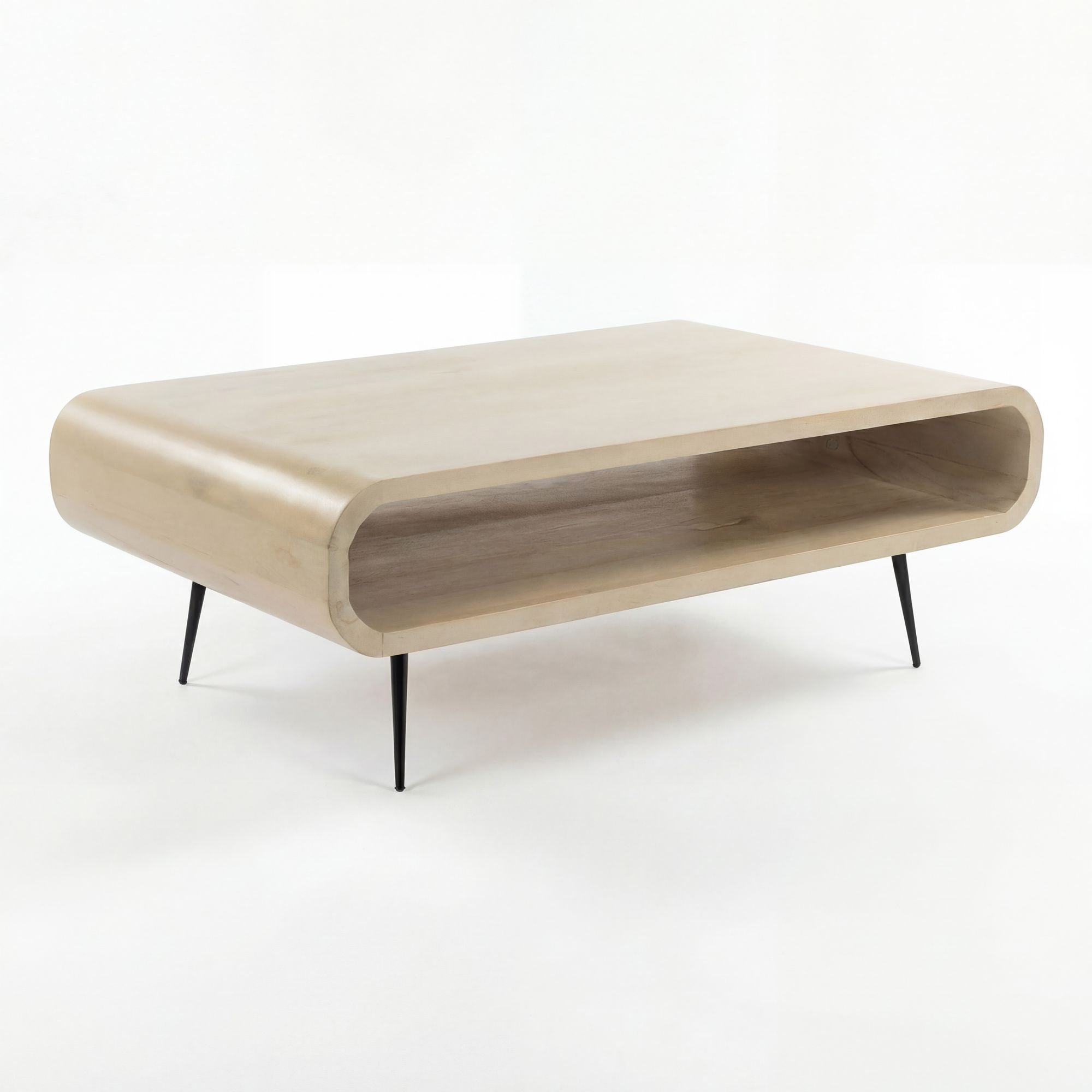 Couchtisch Ramsund Mango Massivholz Weiß 90 × 55 × 30 cm
