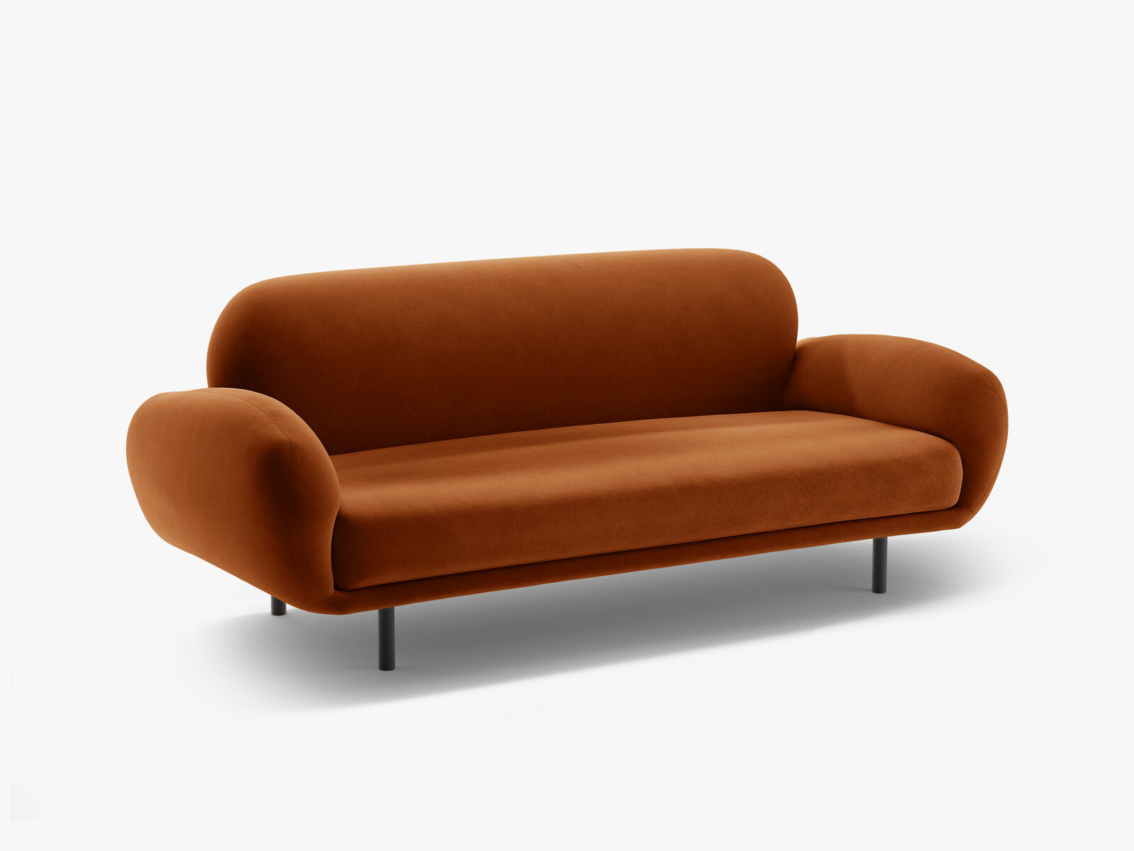 Micadoni Sofa Poppy 2-Sitzer große Version Samt Casino Terrakotta