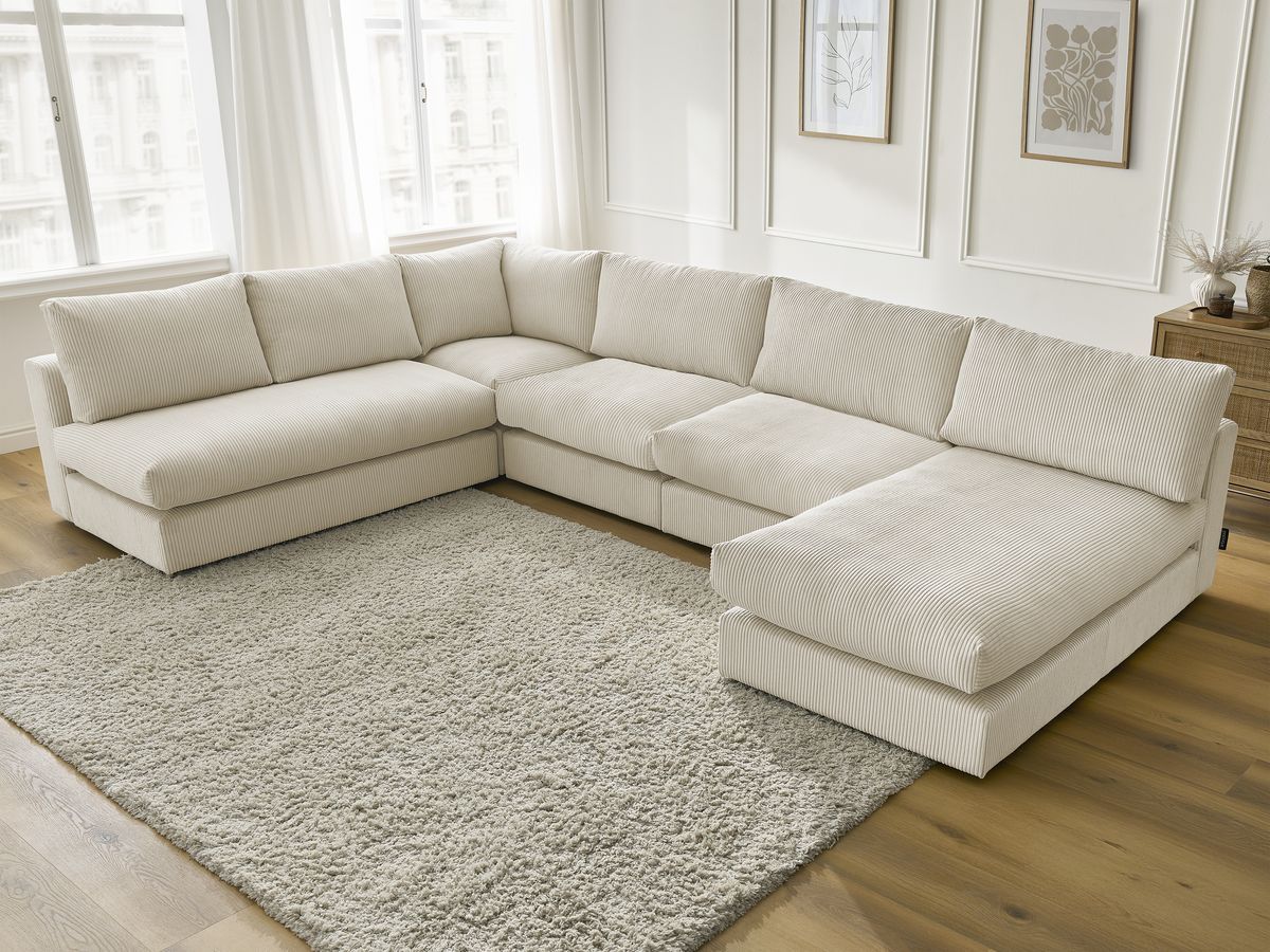 Bobochic Paris Ecksofa Cordsamt Beige