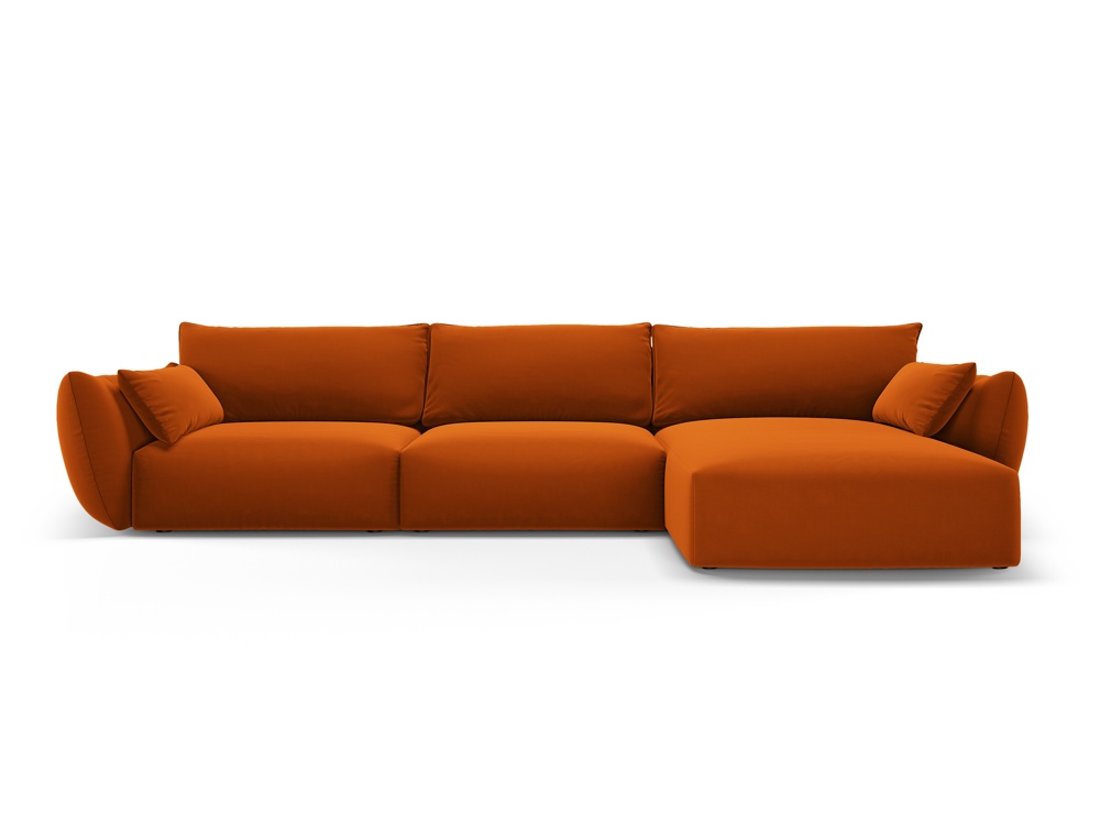 Cosmopolitan Design Ecksofa Matera 4-Sitzer Samt Salvador Terrakotta Rechts