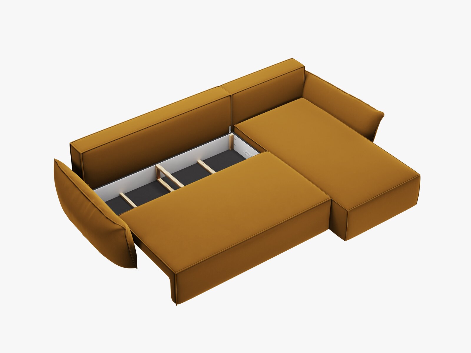 Micadoni Kaelle Ecksofa 4-Sitzer mit Schlaffunktion Rechts Samt Bluvel Gelb