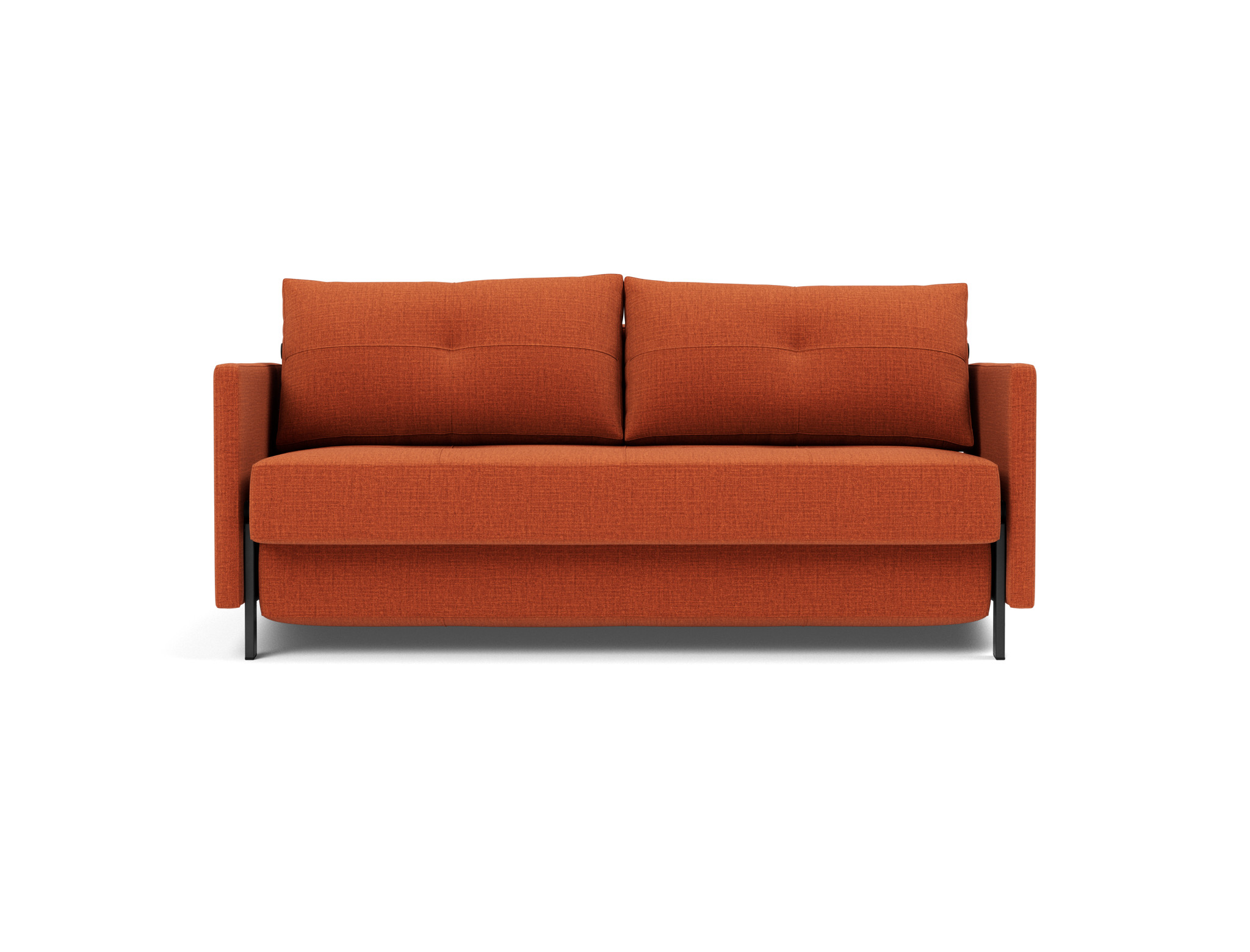 Schlafsofa Cubed mit Armlehnen 160 Chenille Esina 412-Rust-Orange