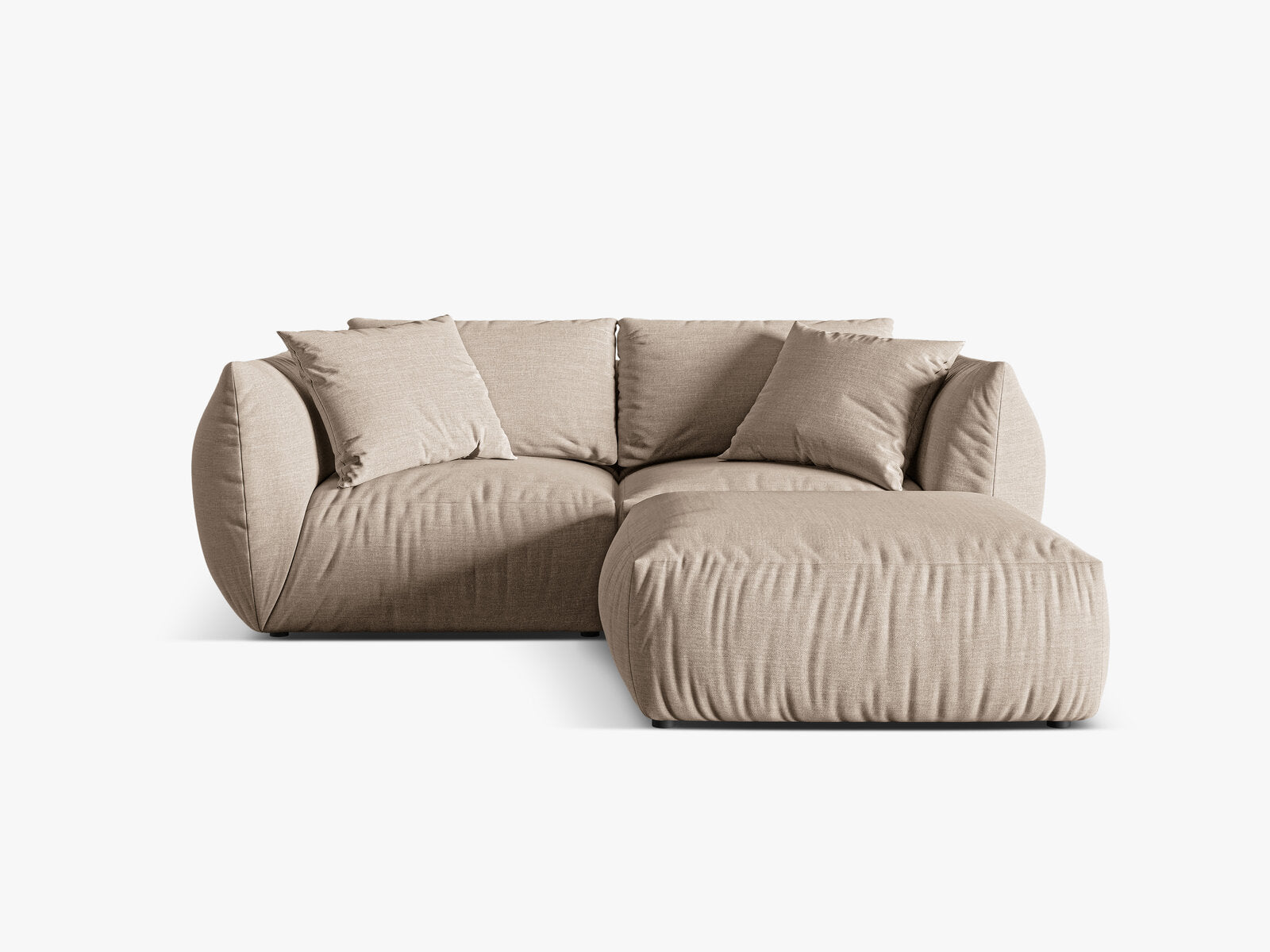 Micadoni Modulares Sofa Chris 4-Sitzer Strukturierter Stoff Sand