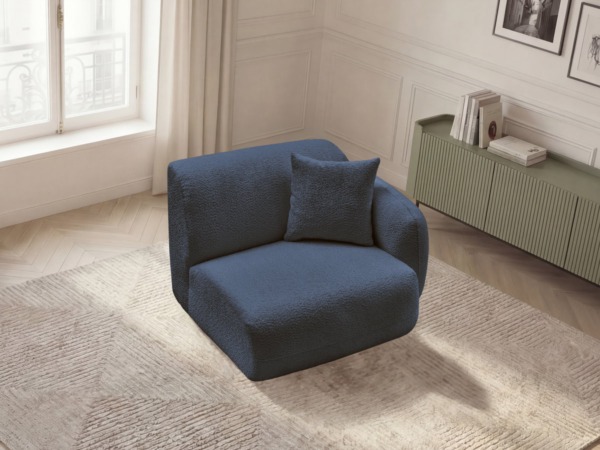 Bobochic Anda Sofamodul 1-Sitzer 104 × 103 cm Chenille Dunkelblau Ecke rechts