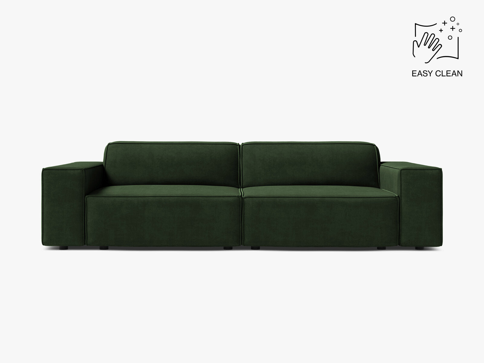 Micadoni 3-Sitzer Sofa Jodie Samt Venus Flaschengrün