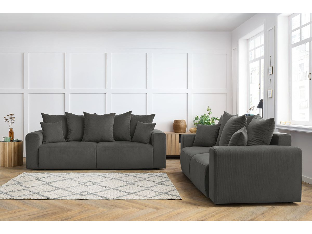 Bobochic Envy Sofa 5-Sitzer Cordsamt Dunkelgrau