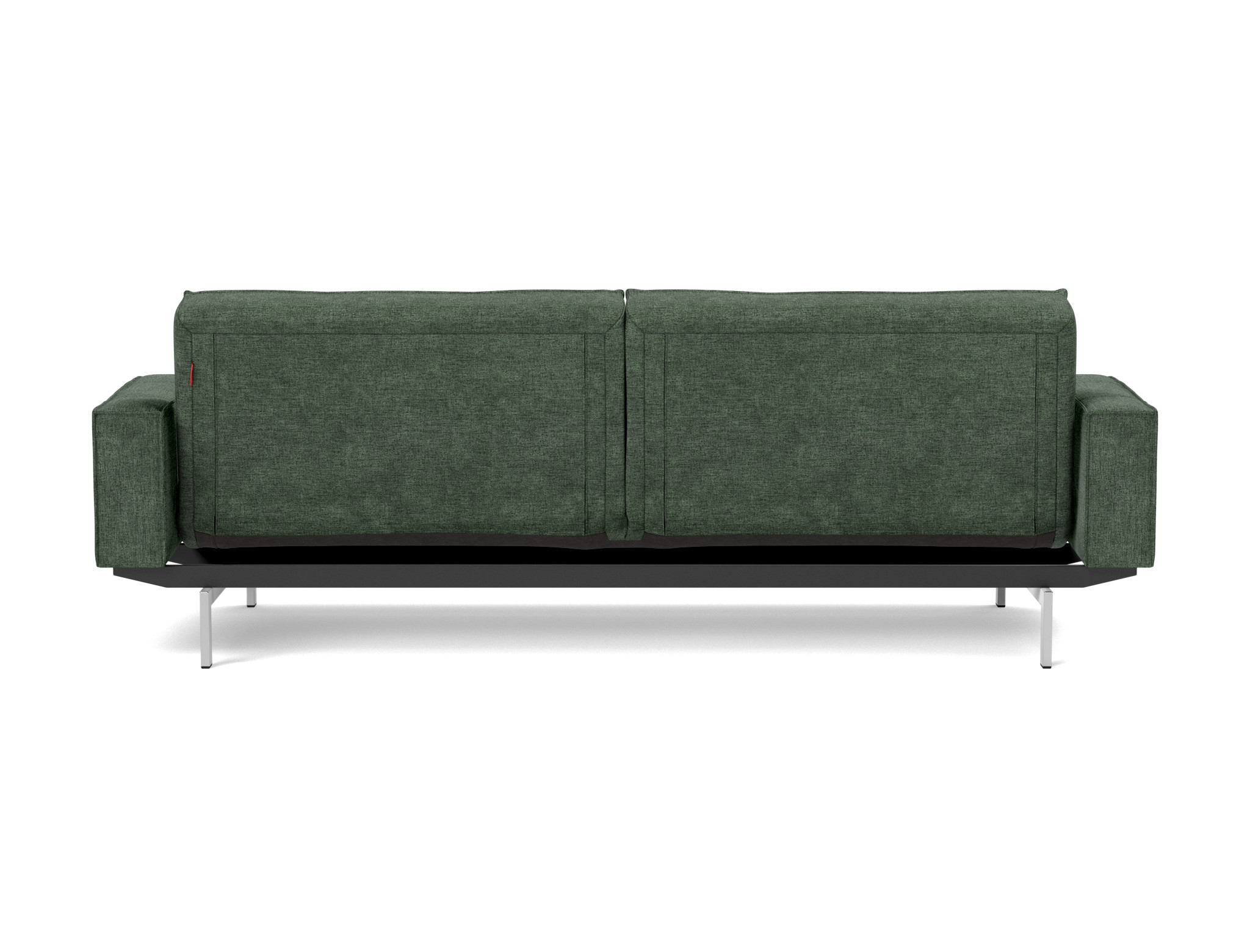 Schlafsofa Splitback mit Armlehnen Flachgewebe Avella 281-Pine-Green Beine Chrom