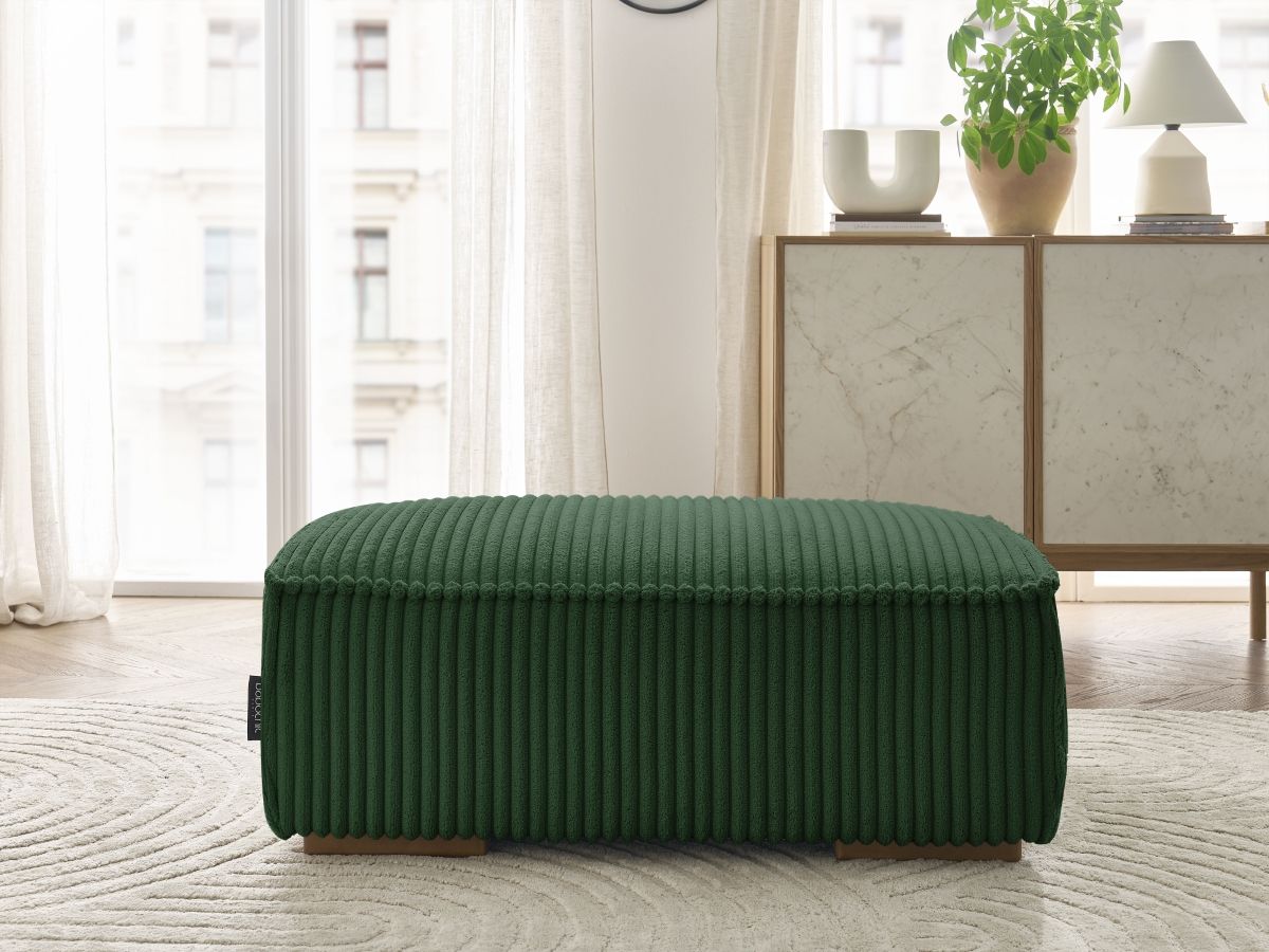 Bobochic Chelsea Pouf Breitcord weich Grün