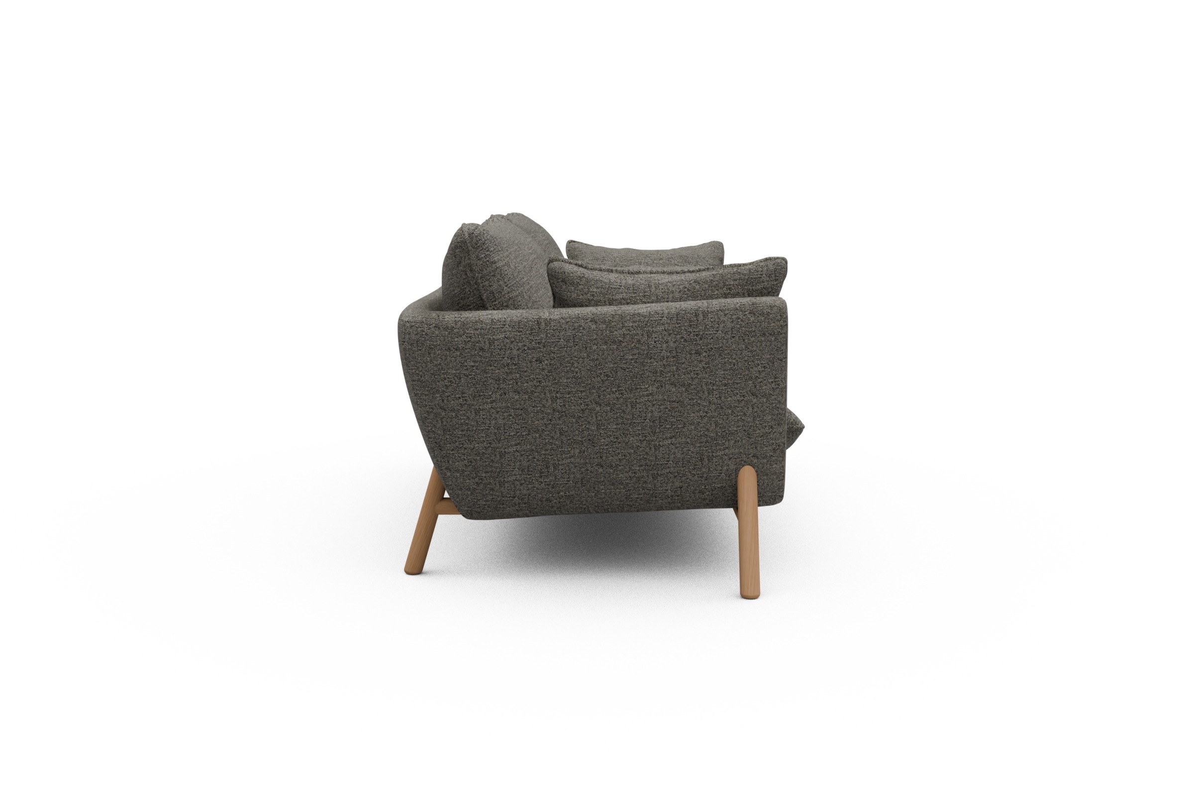 Sofa Emil 2-Sitzer Beinfarbe Eiche Natur Carreno-Sepie-Brown