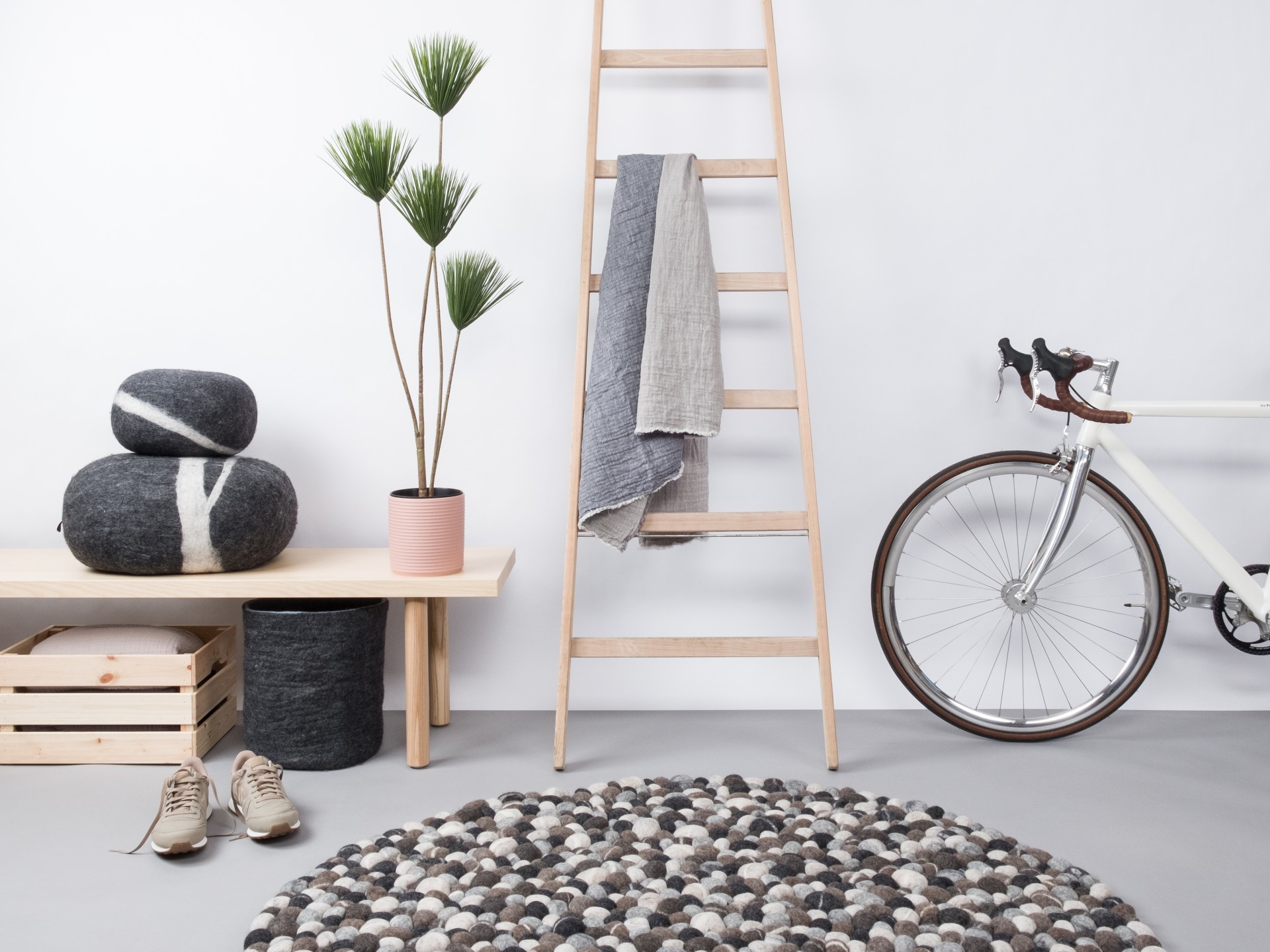 myfelt Hardy Filzkugelteppich - 70 cm