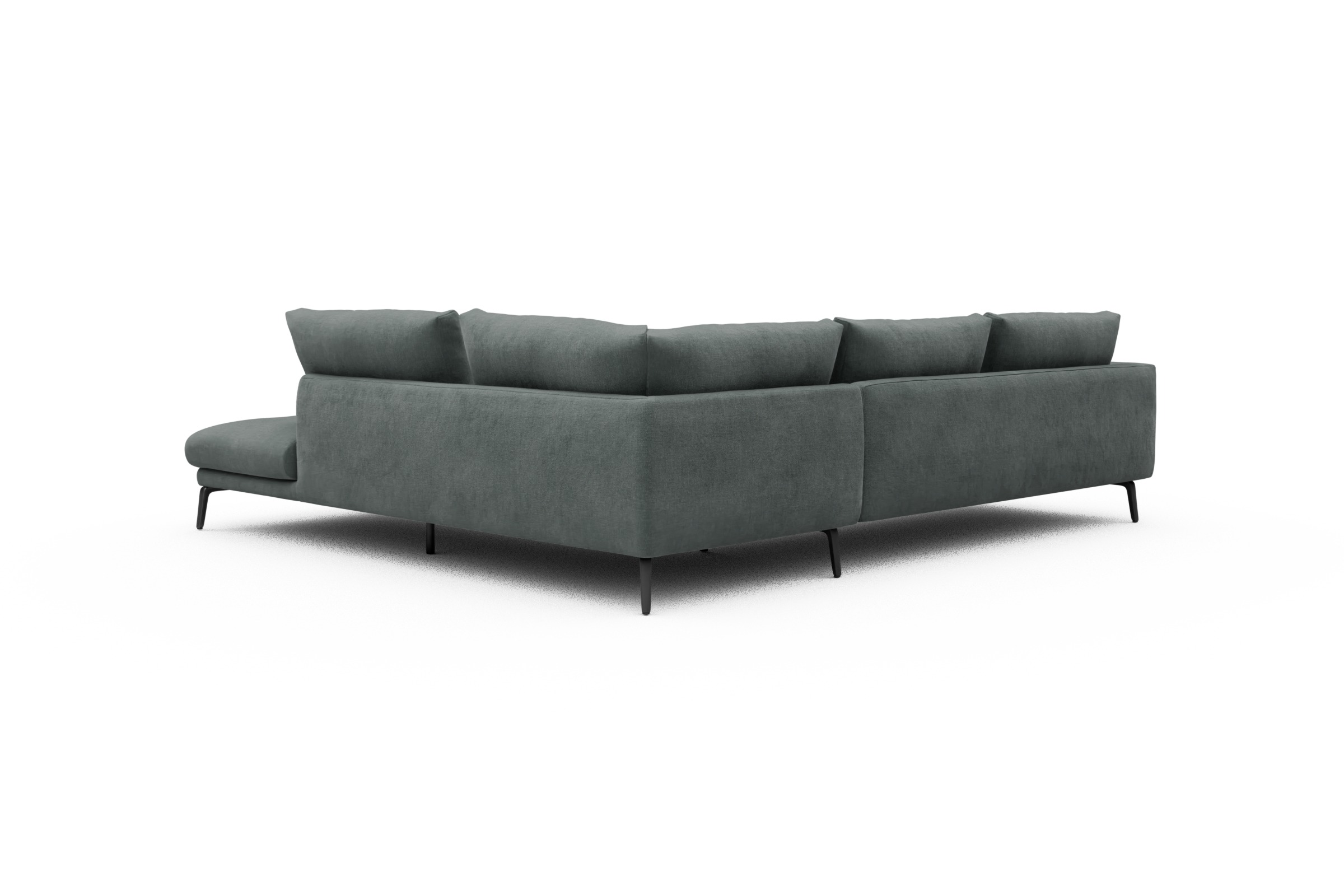Ecksofa Karl Relax-Ecke rechts mit 2,5-Sitzer Smooth-Silver-Grey