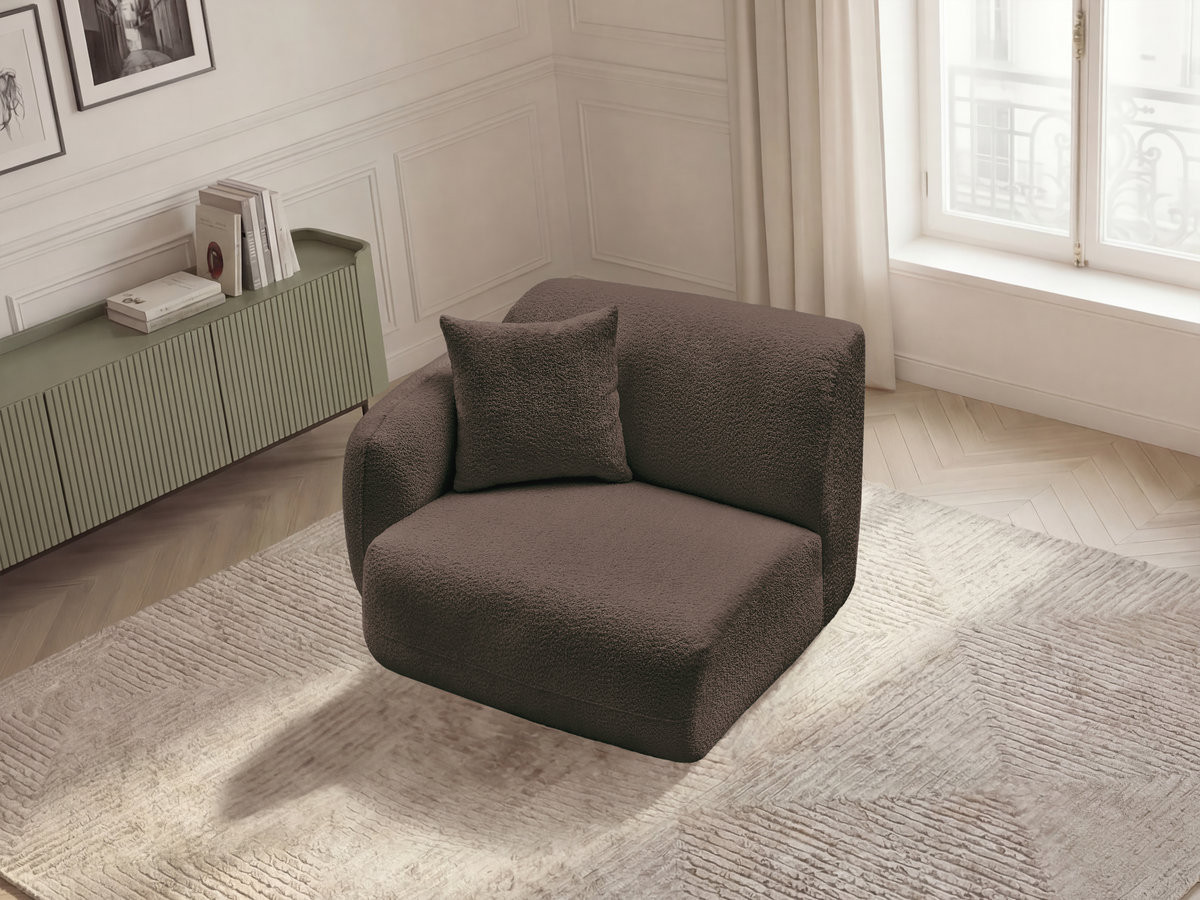 Bobochic Anda Sofamodul 1-Sitzer 104 × 103 cm Chenille Braun Ecke links