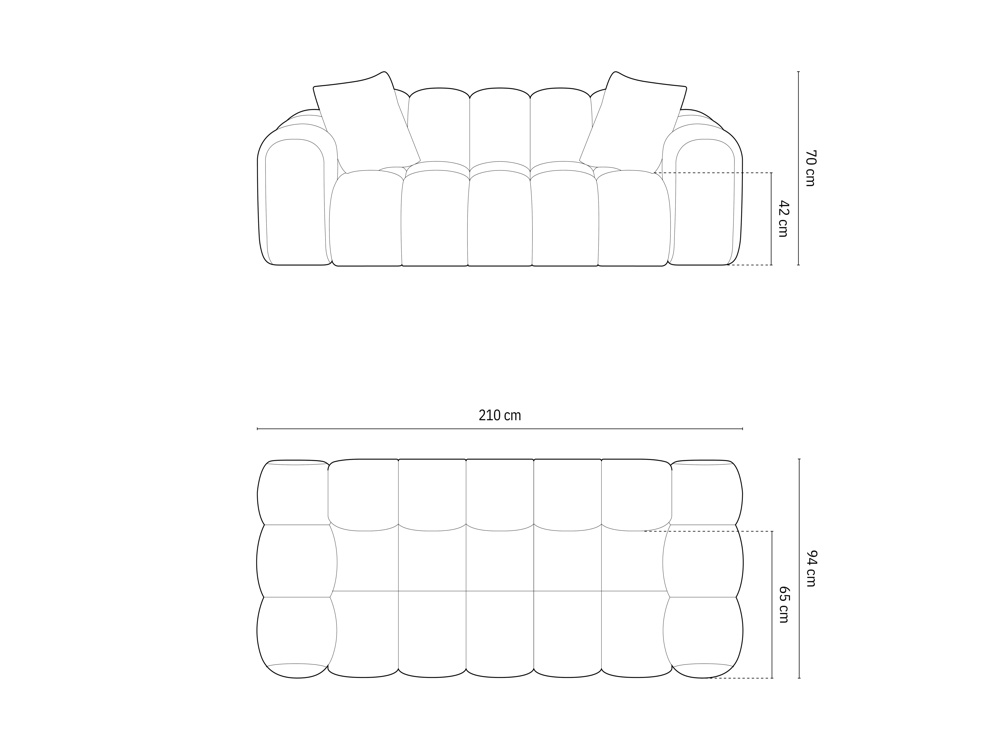 Cosmopolitan Design Sofa Treno 3-Sitzer Chenille Eden Ziegel