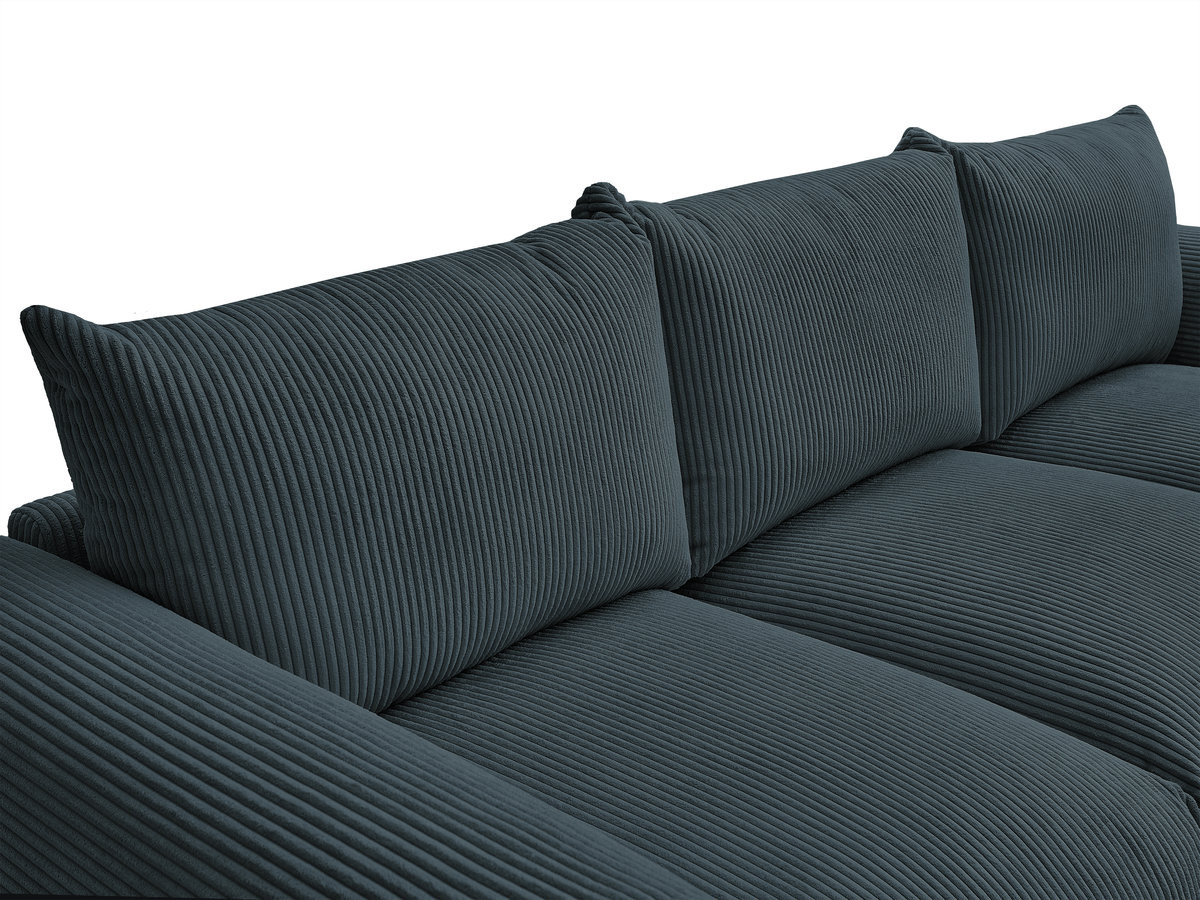 Bobochic Ernest Sofa 3-Sitzer mit Pouf 266 × 106 cm Cordsamt Dunkelblau