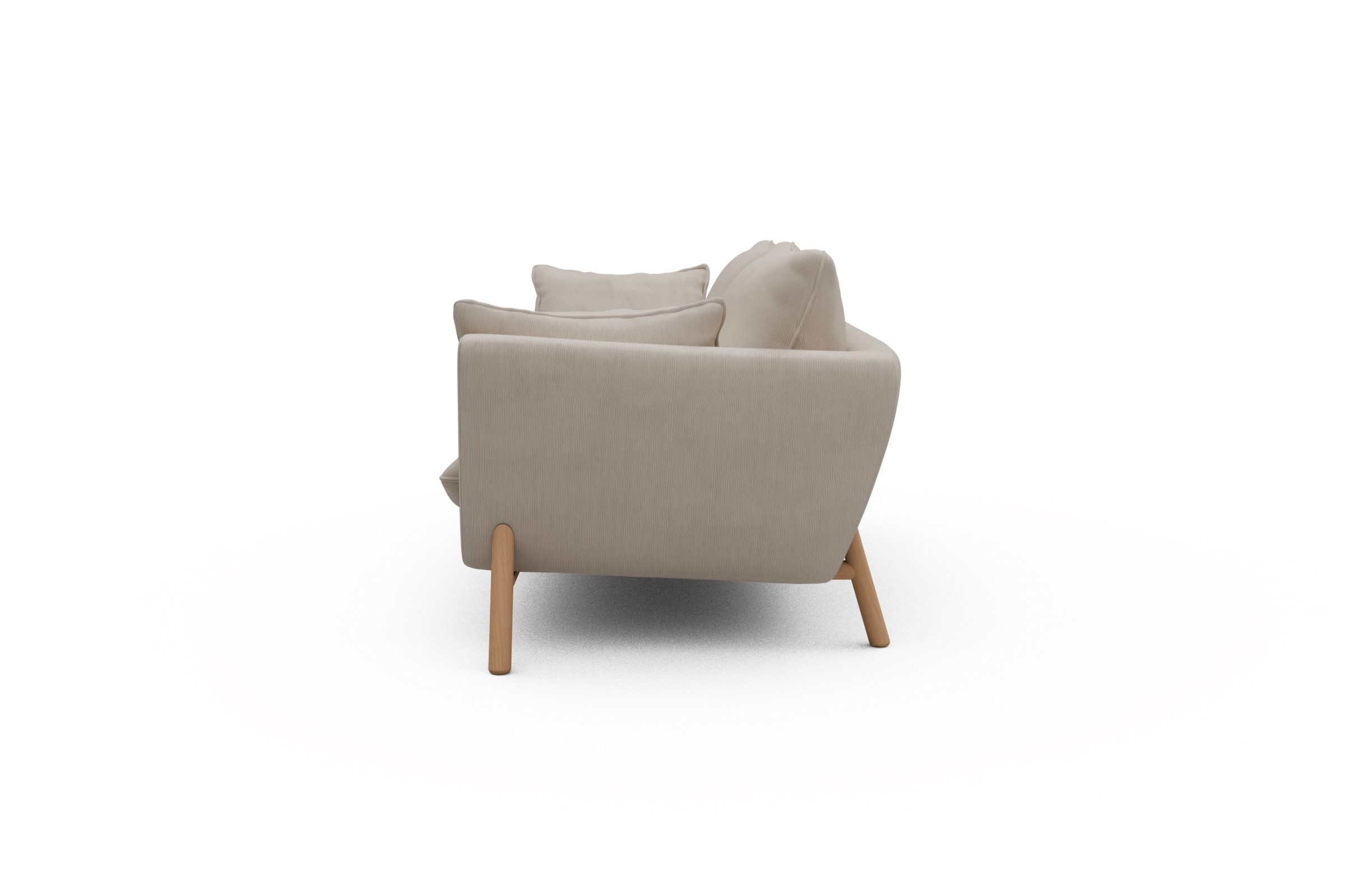 Sofa Emil 2-Sitzer Beinfarbe Eiche Natur Cordufine-Off-White