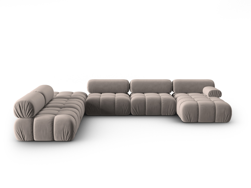 Cosmopolitan Design Modulares Panoramasofa Cortina 7-Sitzer Samt Bluvel Cappuccino Links