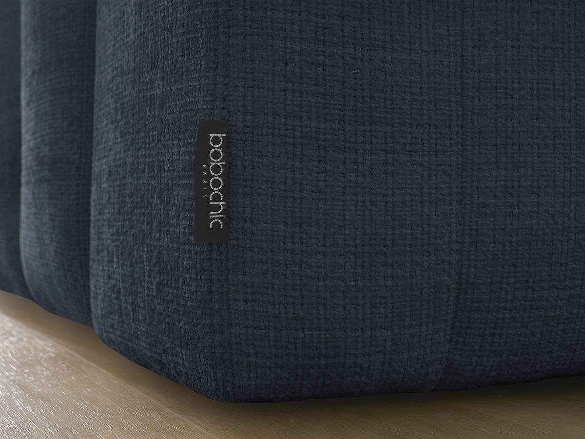 Bobochic Anakin Sofa 3-Sitzer, 2 Kissen Strukturstoff Dunkelblau