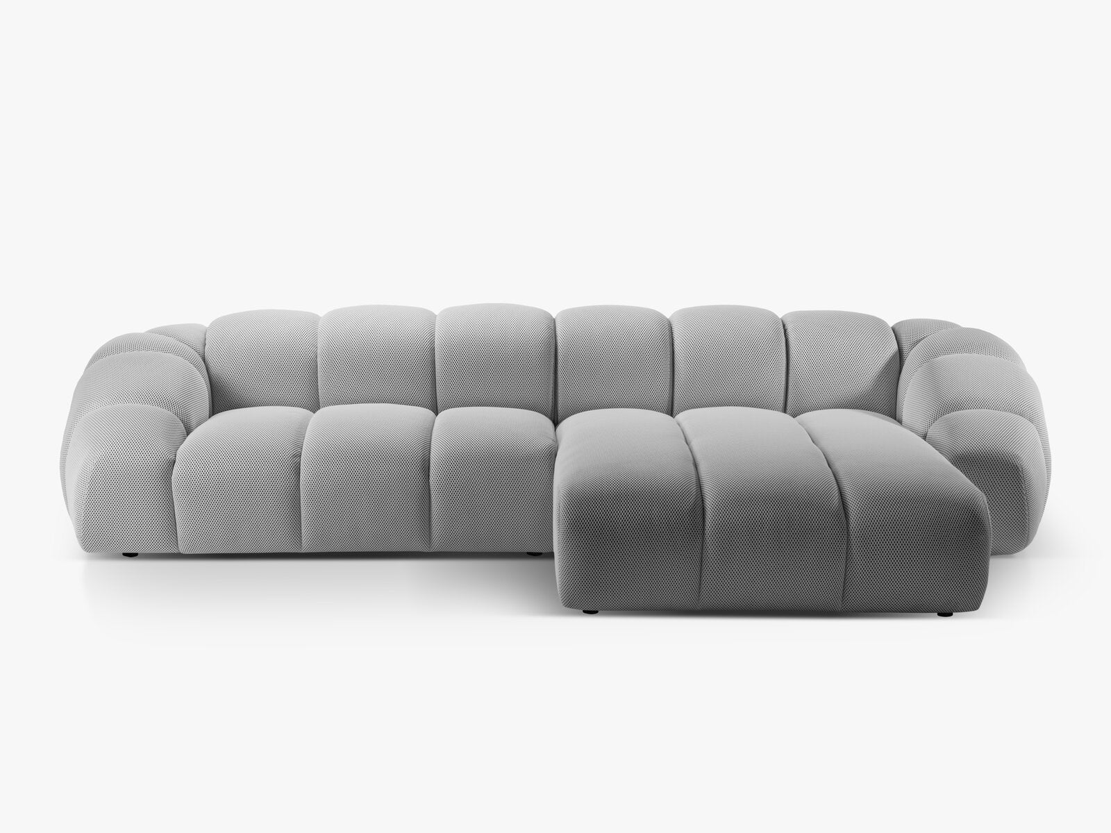 Micadoni Ecksofa Diana 4-Sitzer Rechts 3D-Stoff Silber