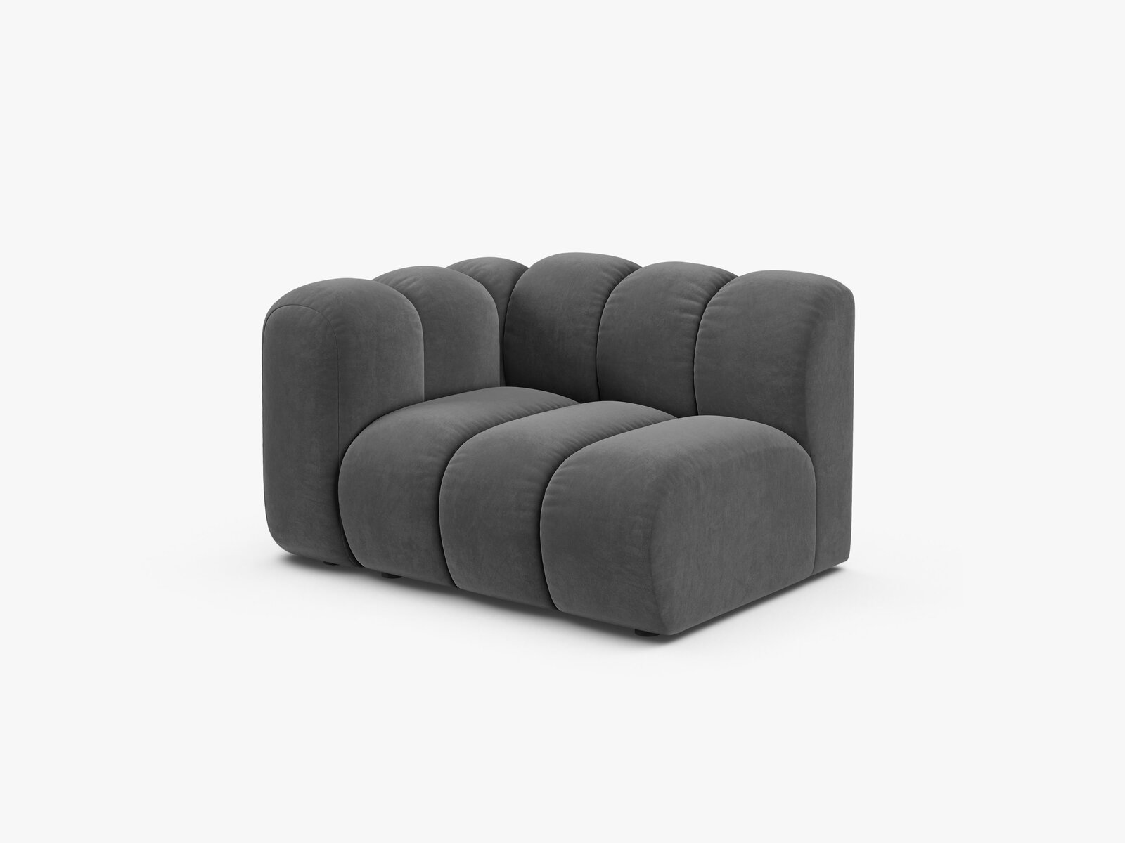 Micadoni Modul Lupine 1-Sitzer Samt Venus Grau Links