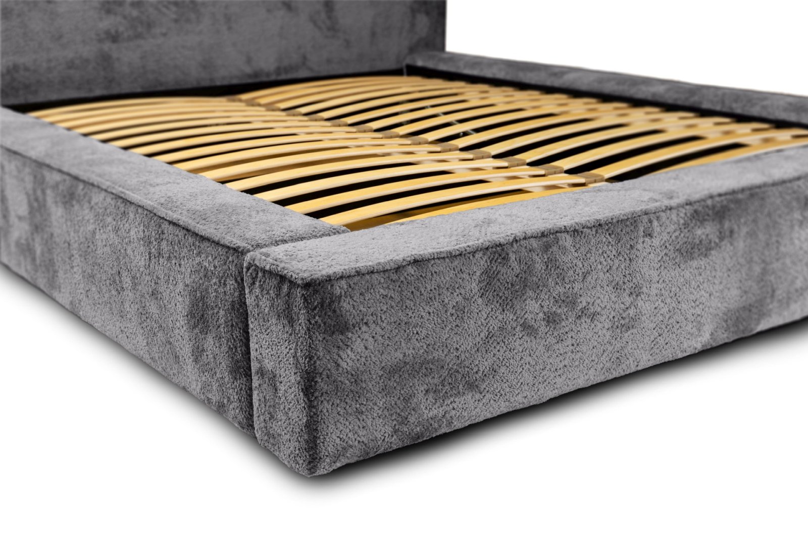 Polsterbett Calio Boucle 160x200 mit Metallrahmen Euphoria 19 Pewter
