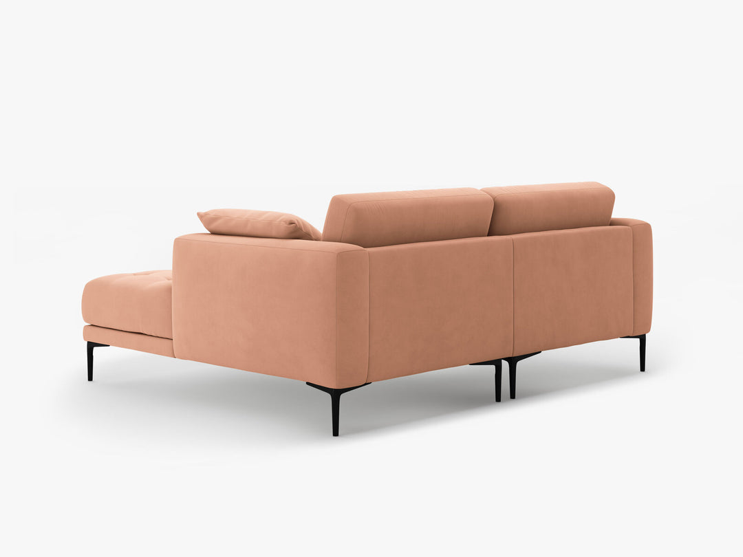 Micadoni Ecksofa Bemy 2-Sitzer Rechts Samt Rosa