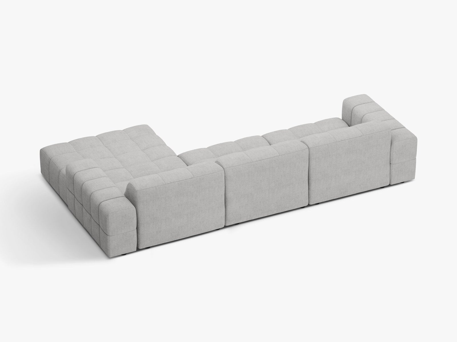 Micadoni Ecksofa Jennifer 4-Sitzer Rechts Chenille Eden Silber