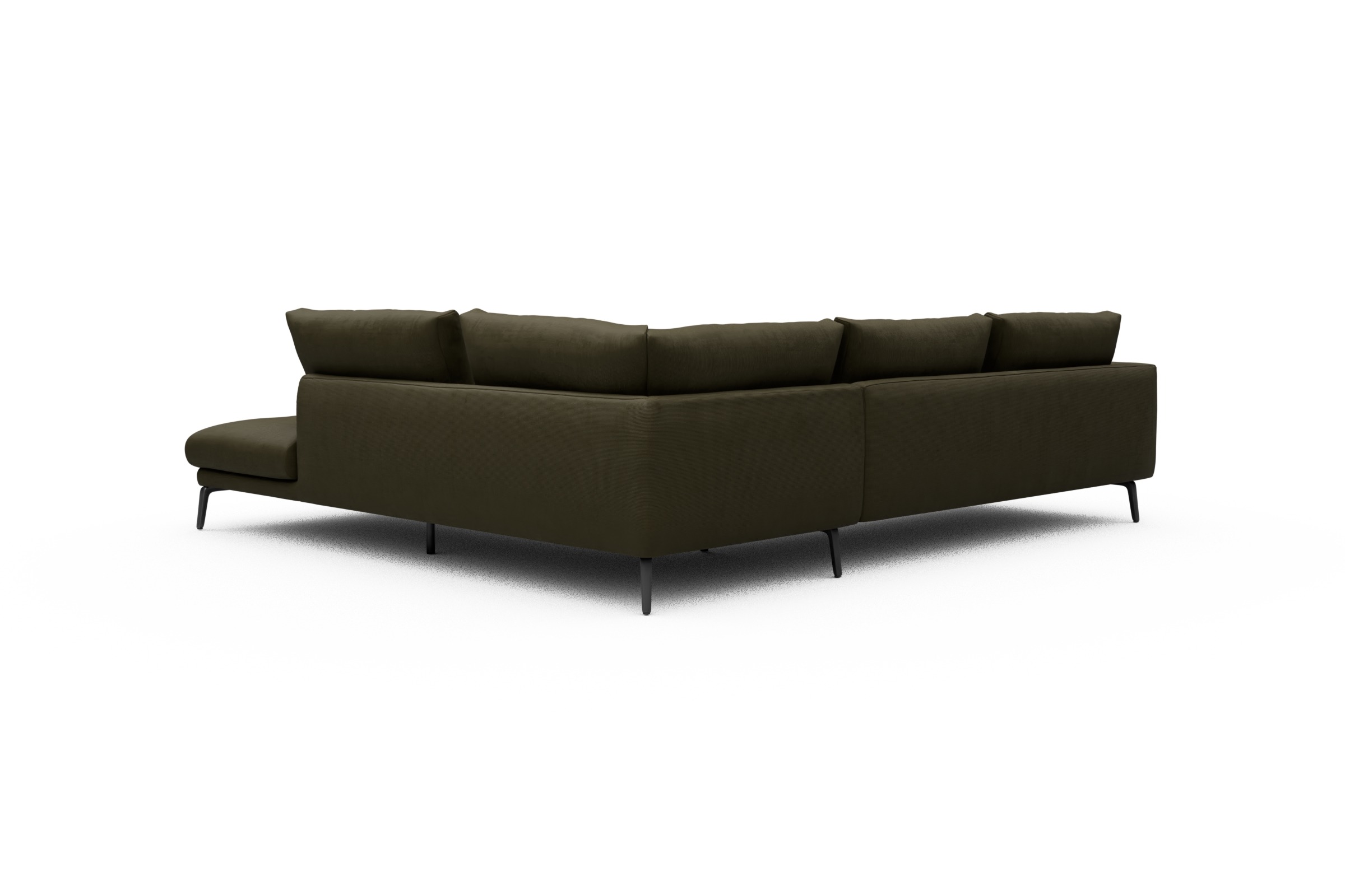 Ecksofa Karl Relax-Ecke rechts mit 2,5-Sitzer Cordufine-Pine-Green