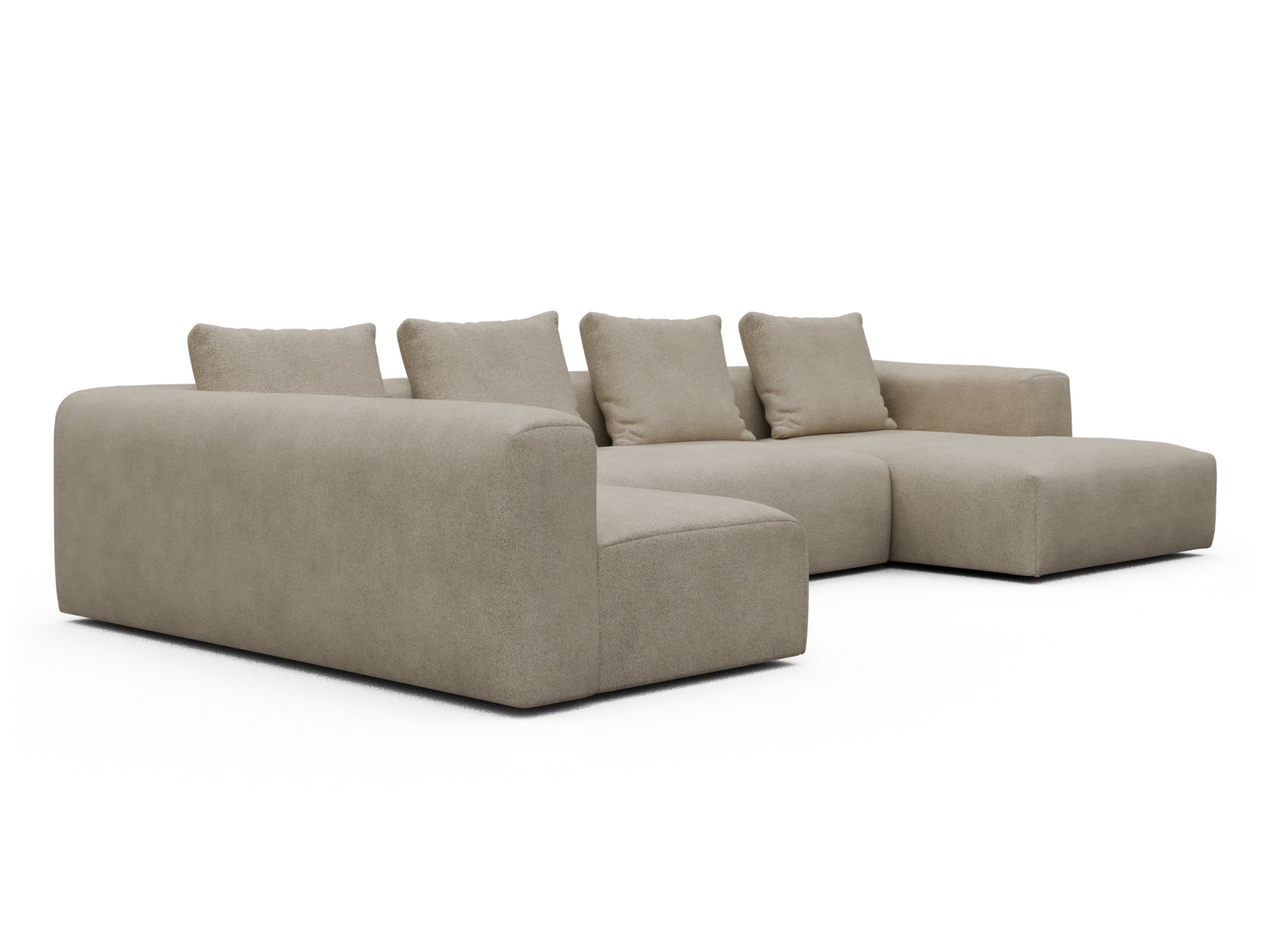 Skandi Home Wohnlandschaft Fred Chaiselongue rechts mit 2-Sitzer und lange Armlehne links Boucle-Belge moebelfaktor