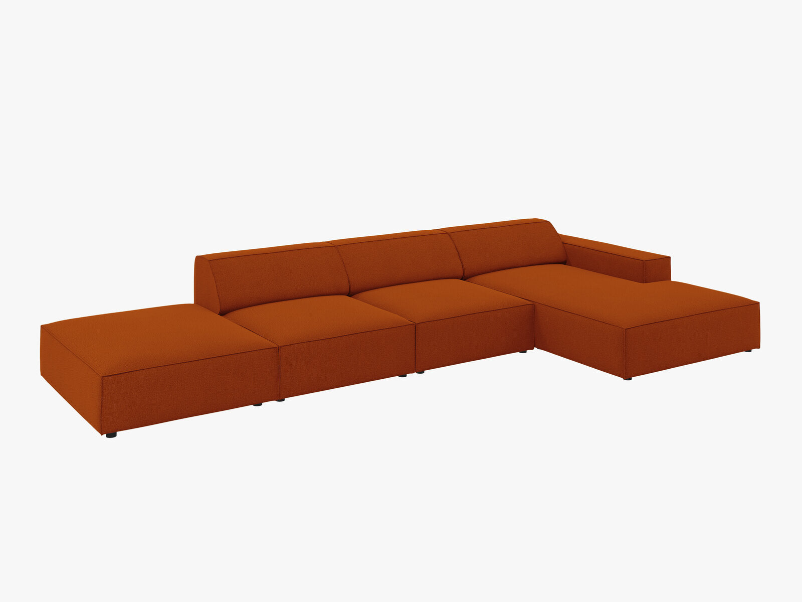 Micadoni Ecksofa Jodie 5-Sitzer Rechts Strukturierter Stoff Megan Terrakotta