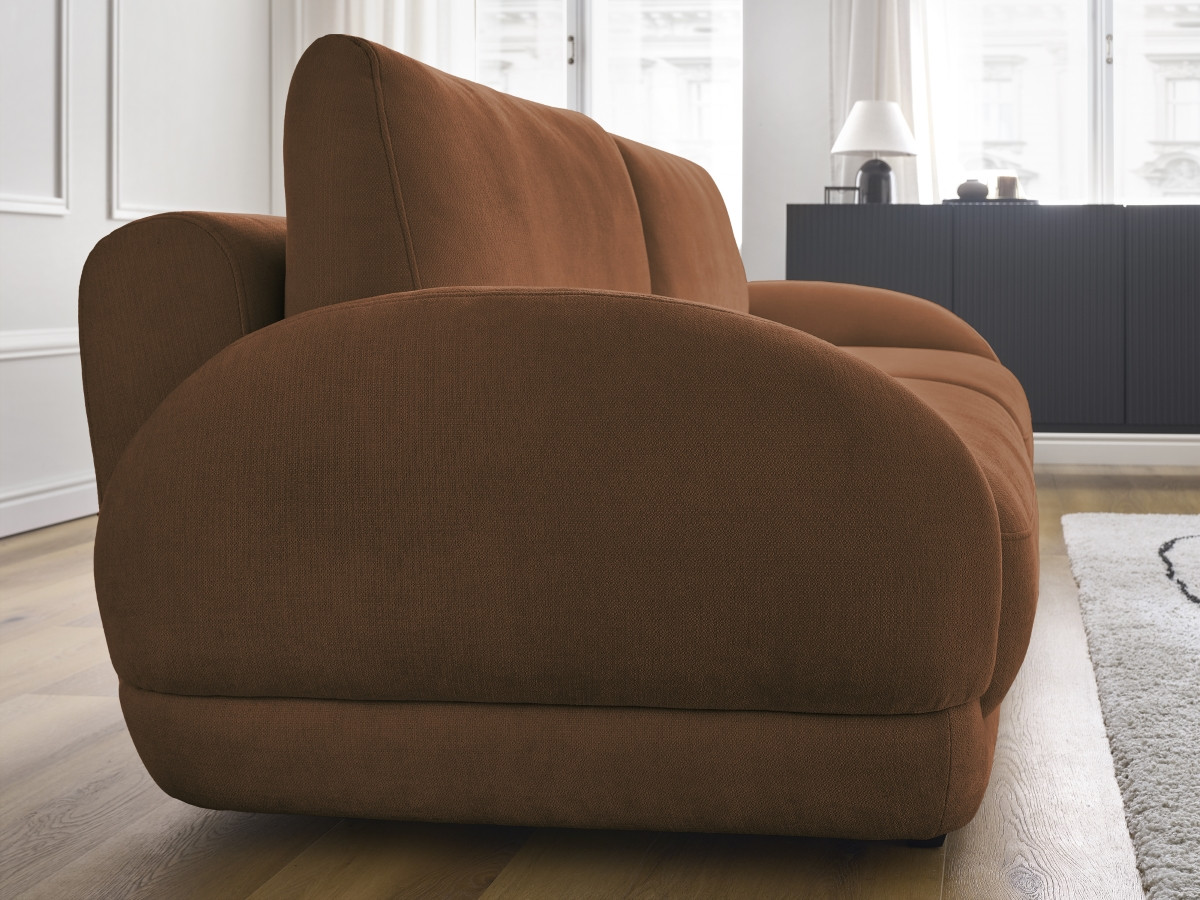 Bobochic Monica Schlafsofa 3-Sitzer mit Bettkasten Stoff Rot